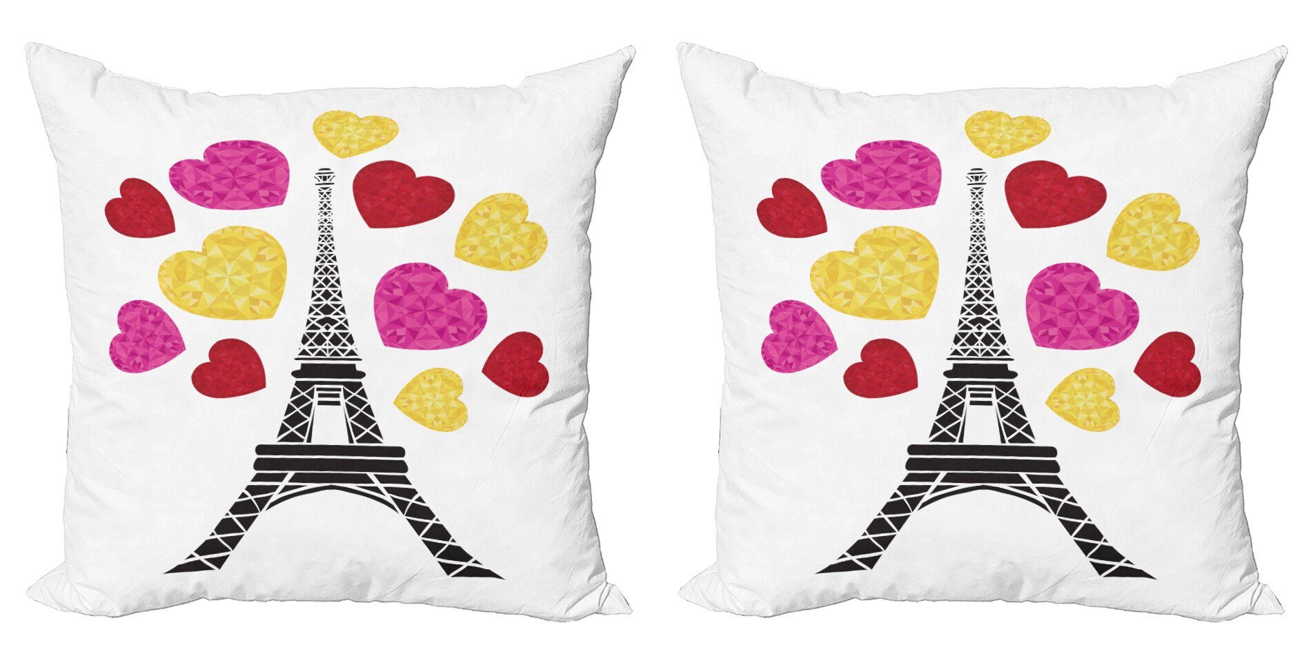 Digitaldruck, Stück), Modern Abakuhaus Eiffelturm (2 Valentinstag-Layout Accent Kissenbezüge Doppelseitiger