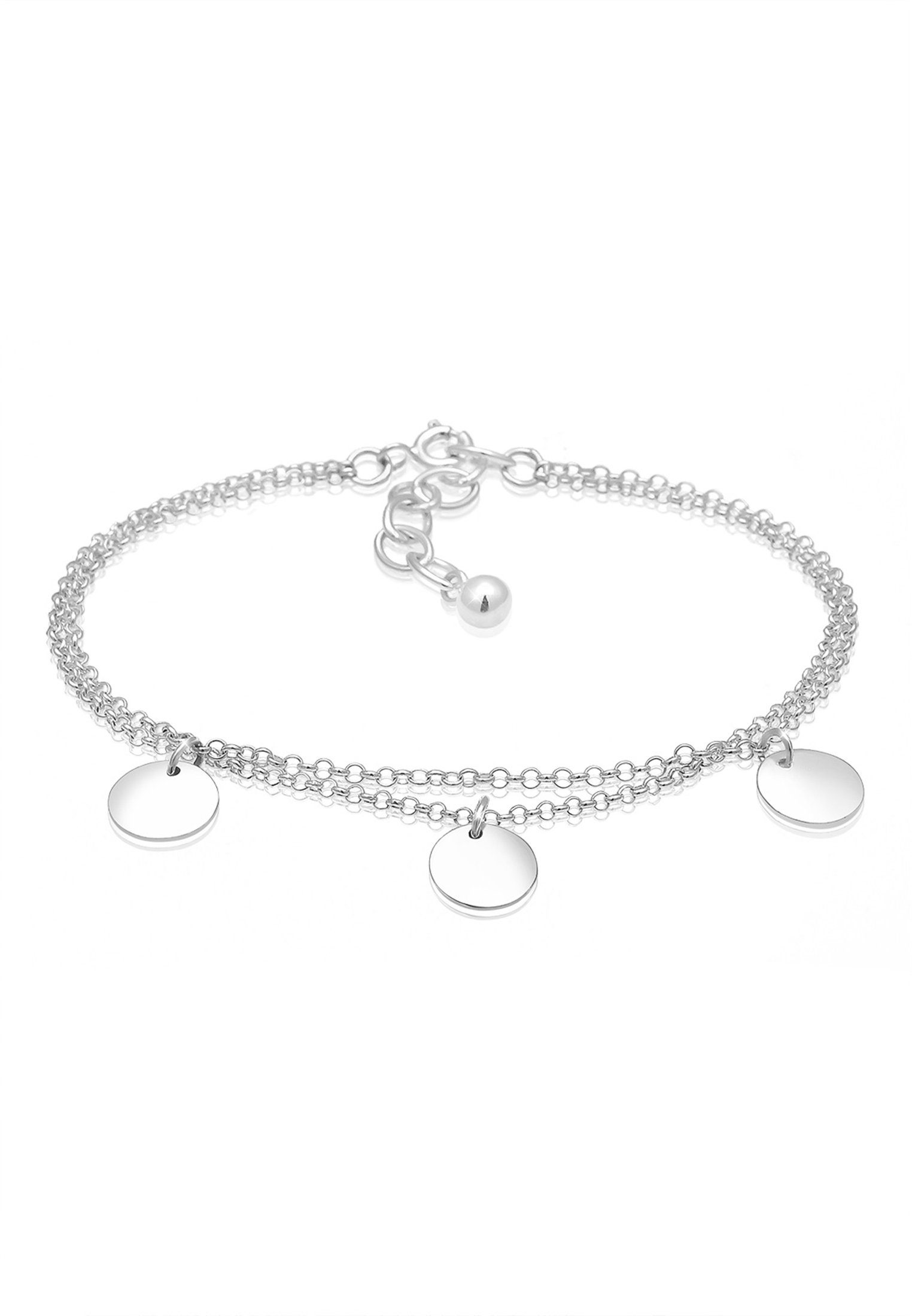 Elli Armband 2-reihig mit Plättchen 925 Silber (kein Set, 1-tlg), Geo