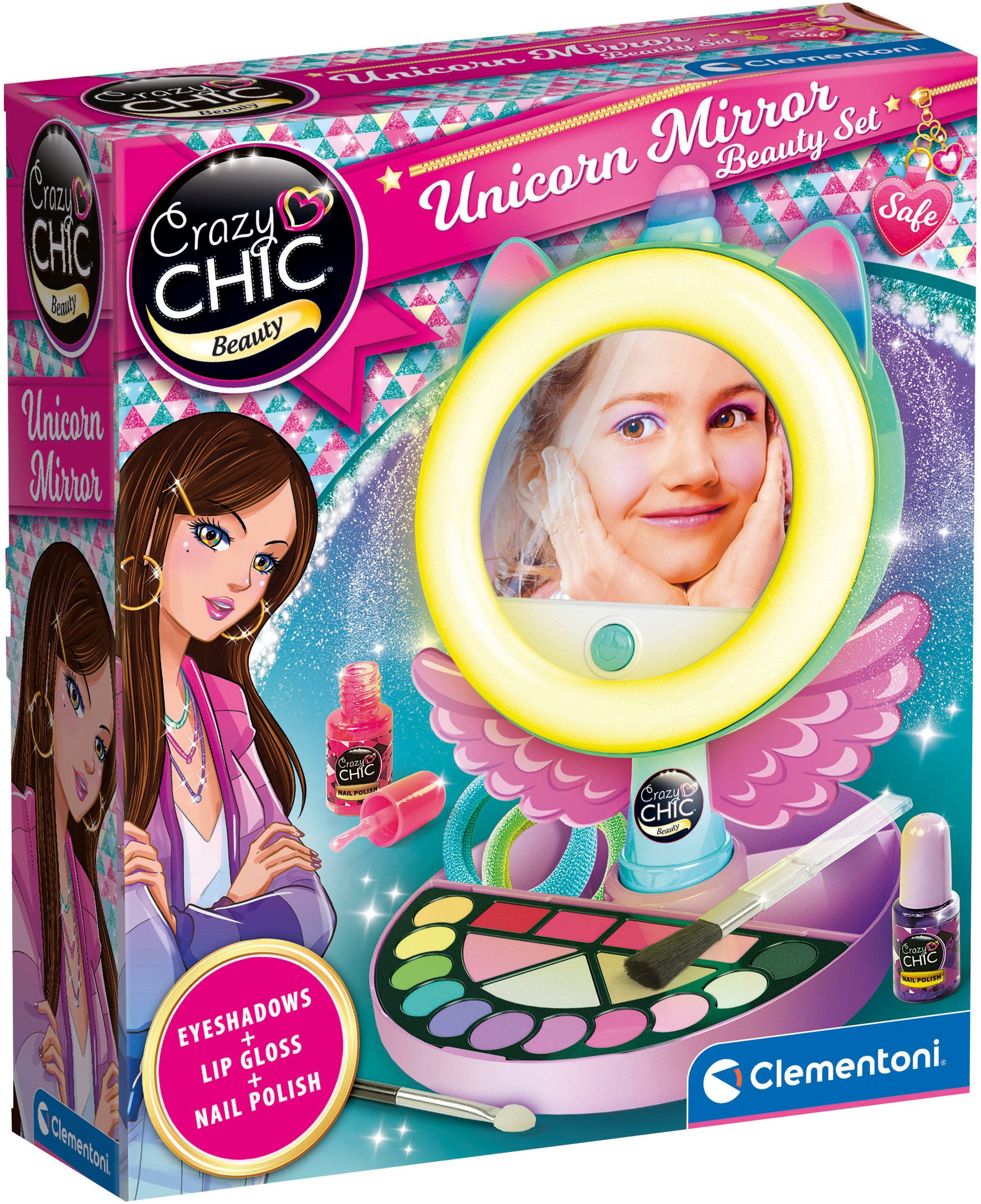 Clementoni® Kreativset Crazy Chic, Make-up-Spiegel Deluxe, Made in Europe