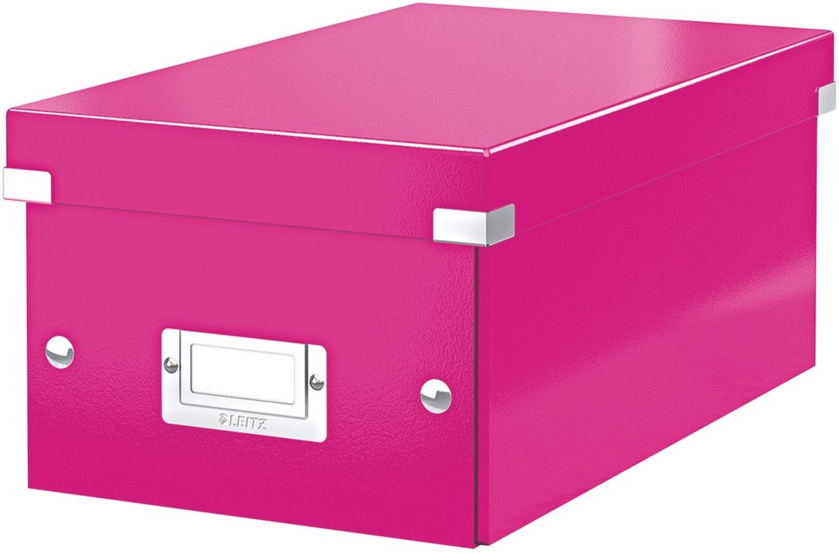 Aufbewahrungsbox Ablagebox Click & Store DVD pink