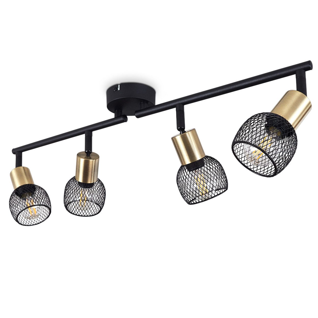 hofstein Deckenleuchte »Pieve« Deckenlampe aus Metall schwarz, gold Zimmerl günstig online kaufen