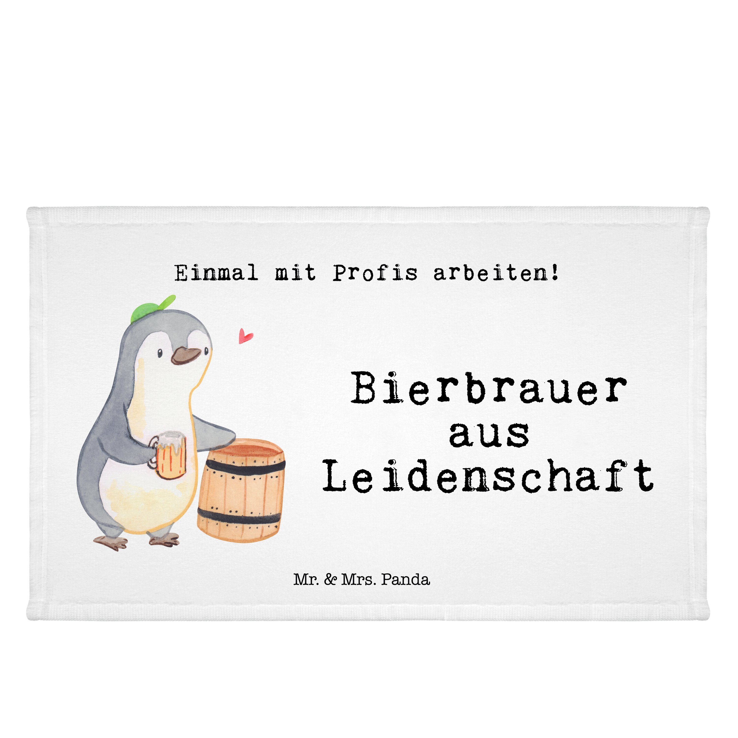 Mr. & Leidenschaft Geschenk, - Panda Weiß Mrs. Bierbrauer Reisehandtuch, aus Bierken, - Handtuch (1-St)