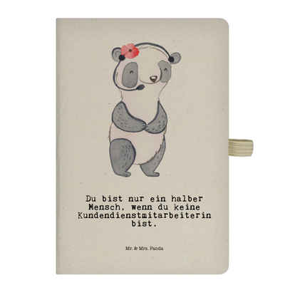 Mr. & Mrs. Panda Notizbuch Kundendienstmitarbeiterin Herz - Transparent - Geschenk, customer ser Mr. & Mrs. Panda, Nachhaltige Baumwolle
