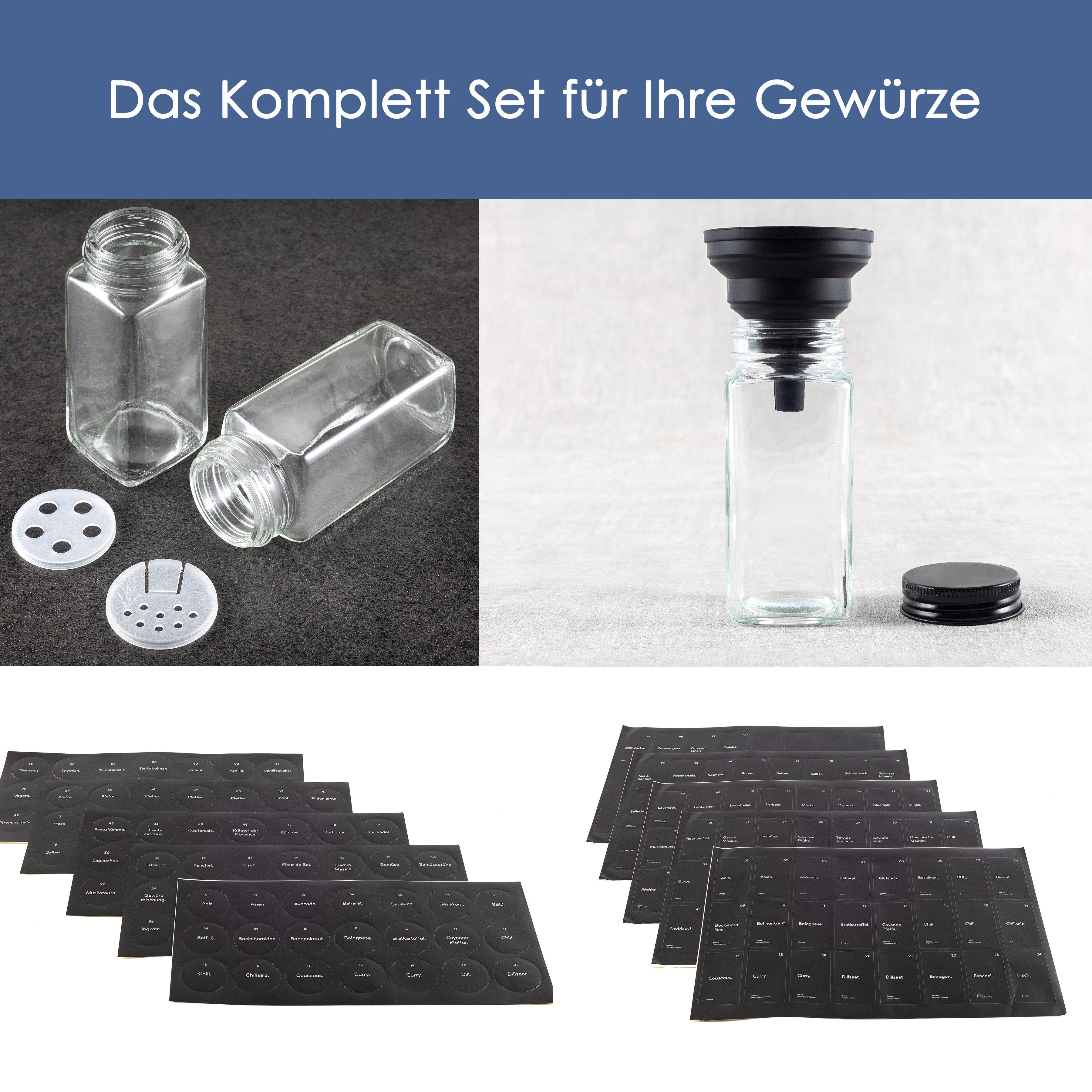 Hanseküche Gewürzbehälter Gewürzgläser Set mit Streueinsatz, Glas, (24 Gewü günstig online kaufen