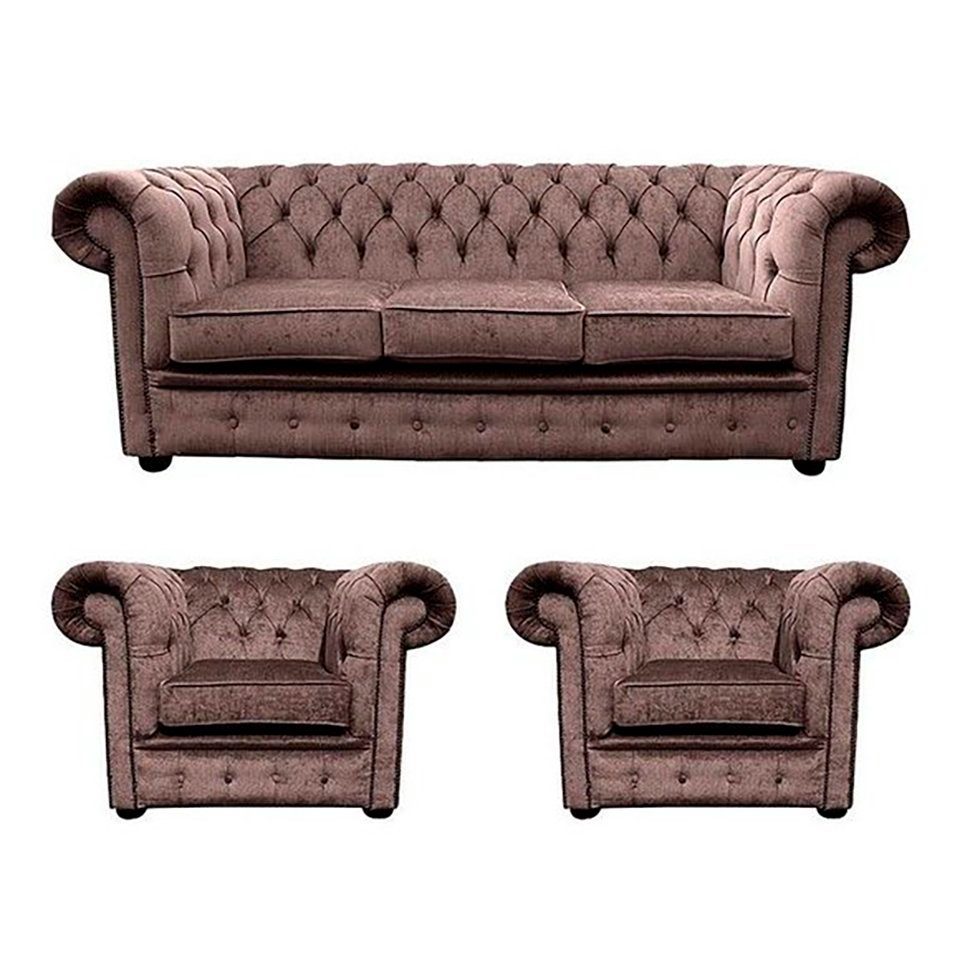 JVmoebel Chesterfield-Sofa, Chesterfield 3+1+1 Sitzer Garnitur Sofa Couch