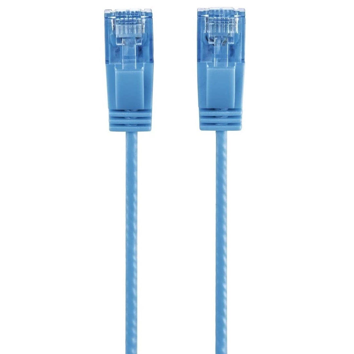 Hama CAT6 Netzwerkkabel Slim-Flexible Blau 0,75m LAN-Kabel, RJ45, Kein (75 cm), Patch-Kabel Cat 6 Gigabit Ethernet, dünn, kleinen Steckern, V-DSL LAN