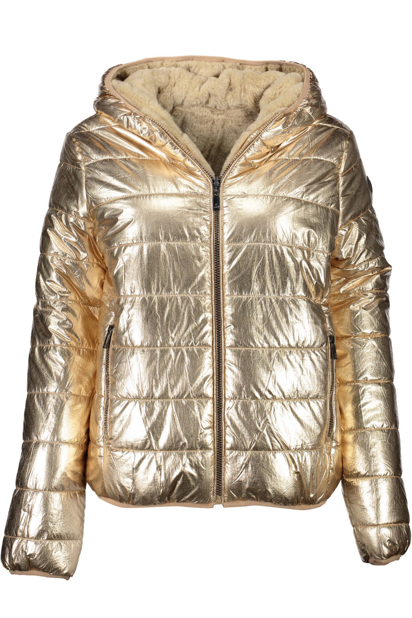 U.S. Polo Outdoorjacke Wendbare Damenjacke Gold: Kapuze, Taschen & Reißverschluss