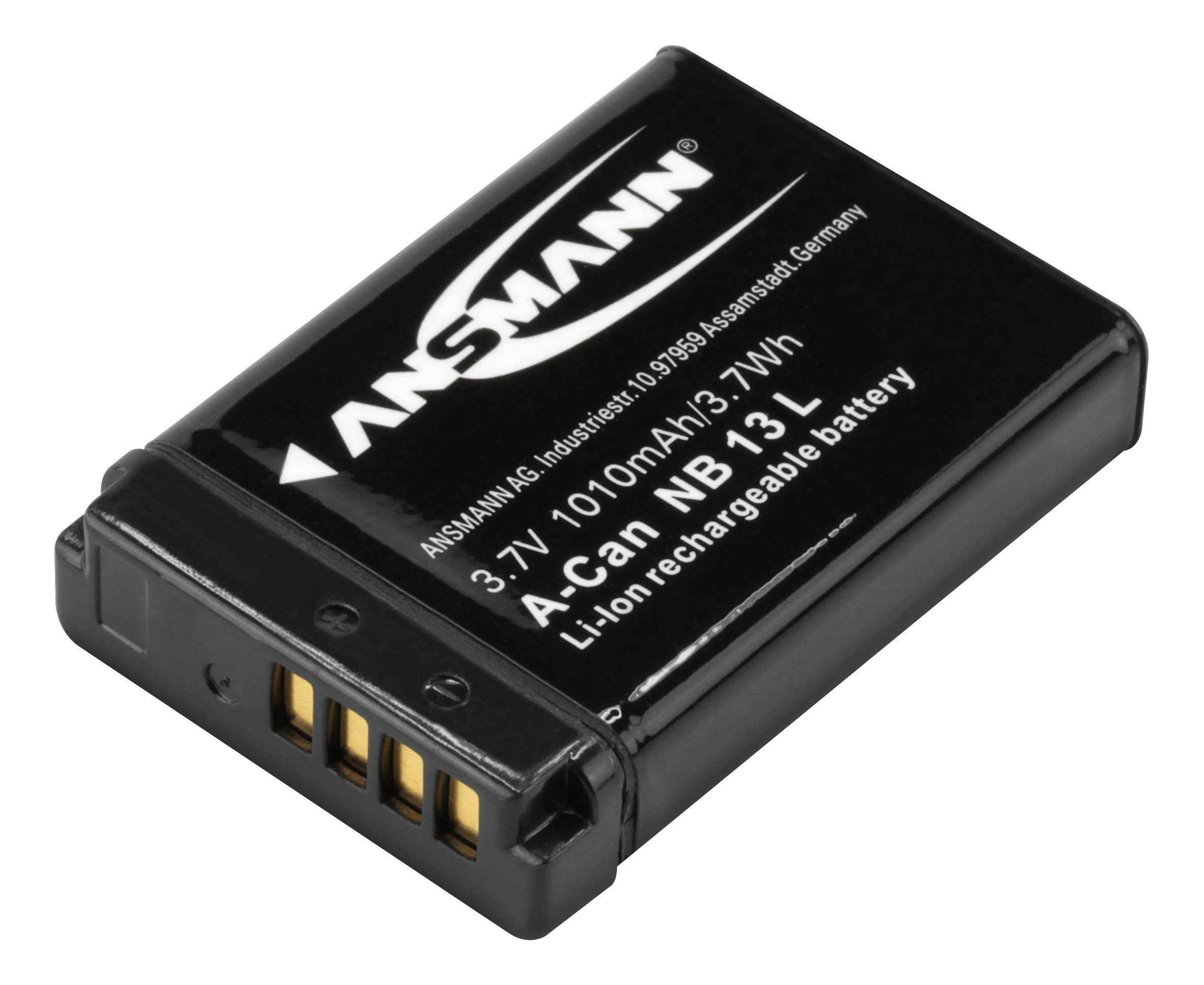 ANSMANN AG A-Can NB13L Ersatzakku passend für CANON PowerShot G7X – 3.7V 1010 mAh Akku 1010 mAh (3.7 V)