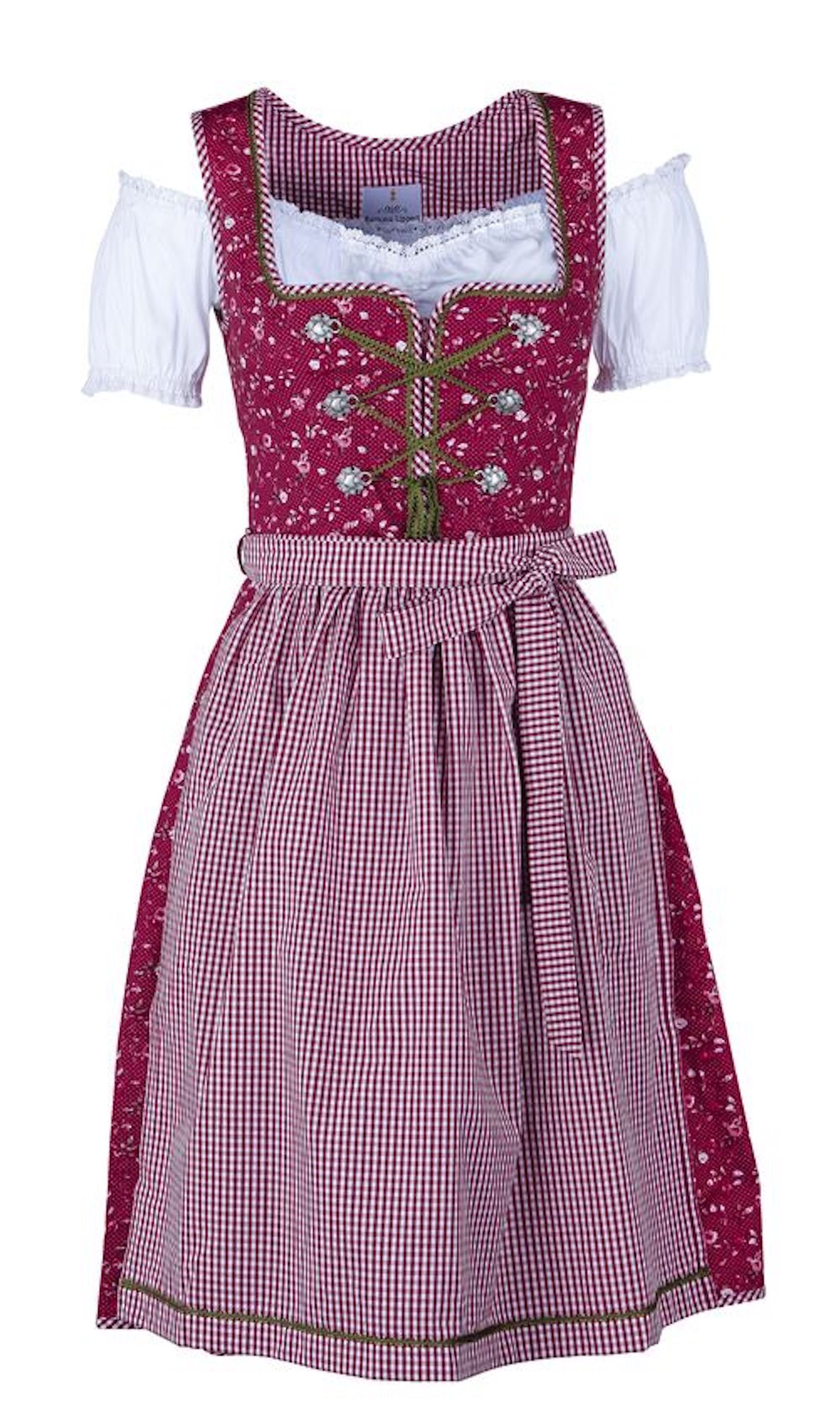 Ramona Lippert Dirndl Bambino Mia, A Quadri Blu E Bianco Con Grembiule Rosa, Taglie 110/116 - 158/164, Qualità Bavarese - 4