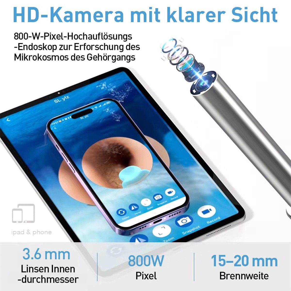 Novzep Elektrischer Ohrenreiniger Ohrenschmalz Entferner Otoskop WiFi Ohrenreiniger Kamera