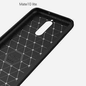CoverKingz Handyhülle Huawei Mate 10 Lite Handy Hülle Schutzhülle Silikon Cover Case, Carbon Look