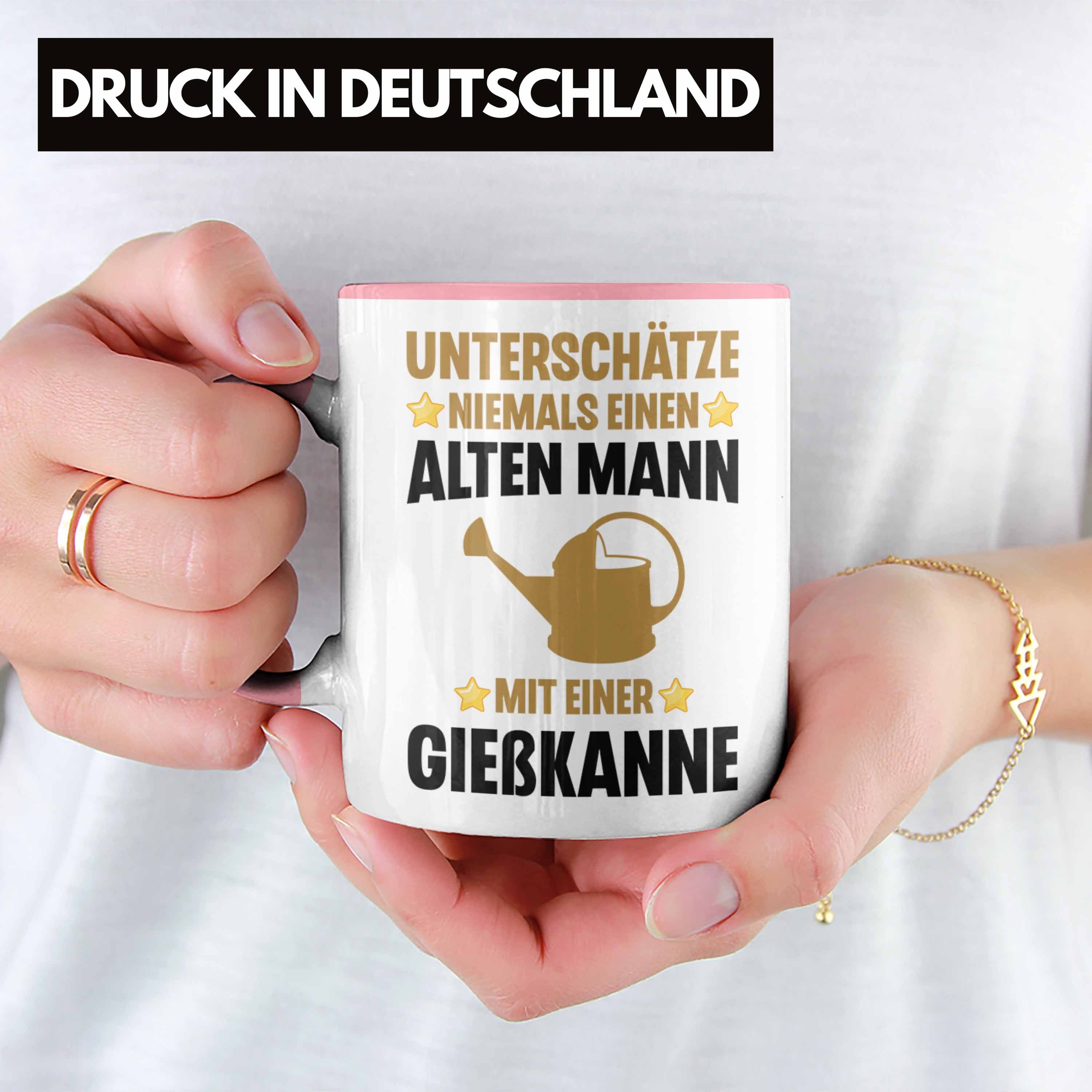 Hobbygärtner - Rosa Trendation Spruch Geschenk Tasse Lustig Garten Alter Tasse Gärtner Mann Trendation mit