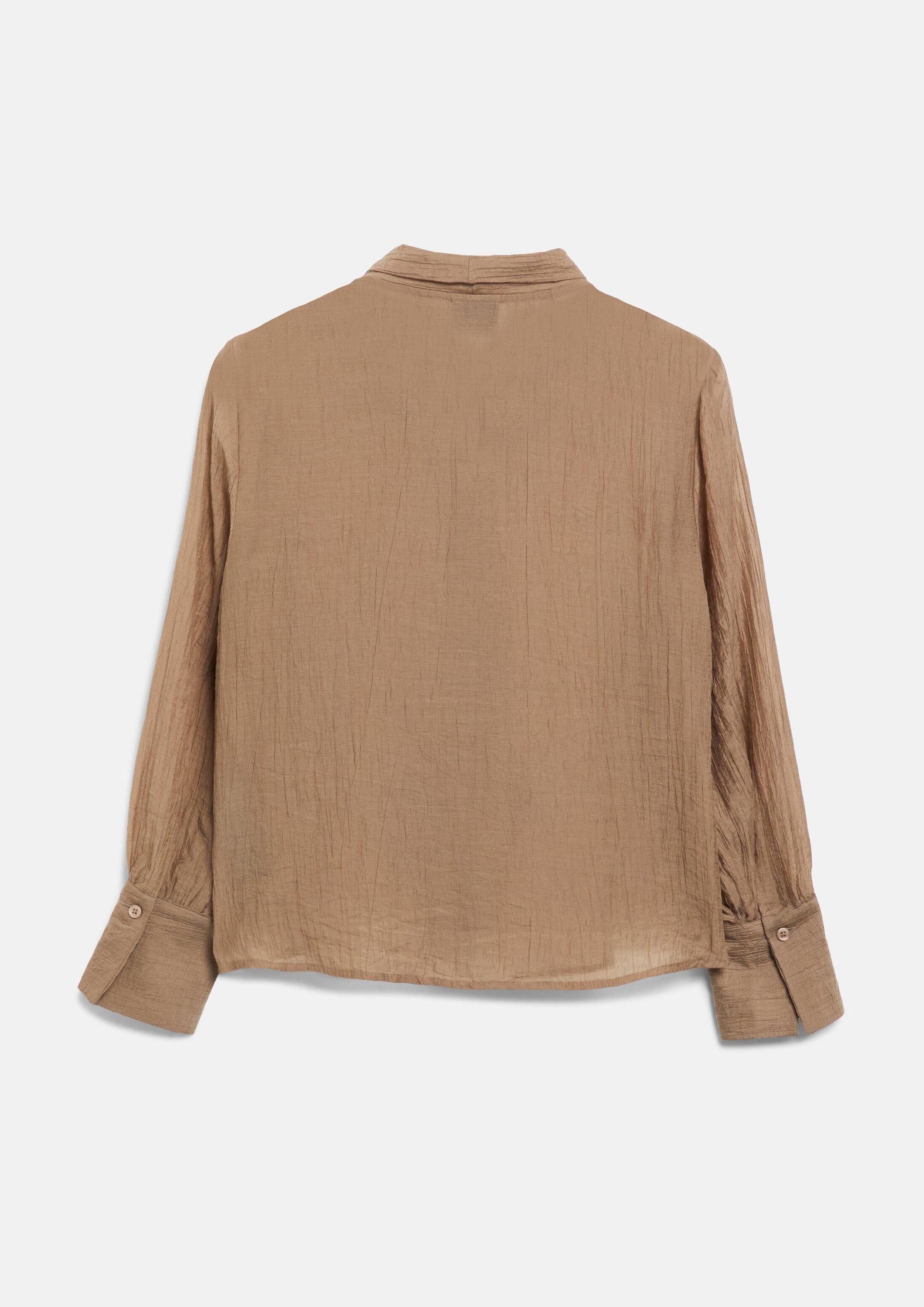 s.Oliver Langarmbluse Bluse Bluse mit Schluppen-Kragen und transparenter Optik