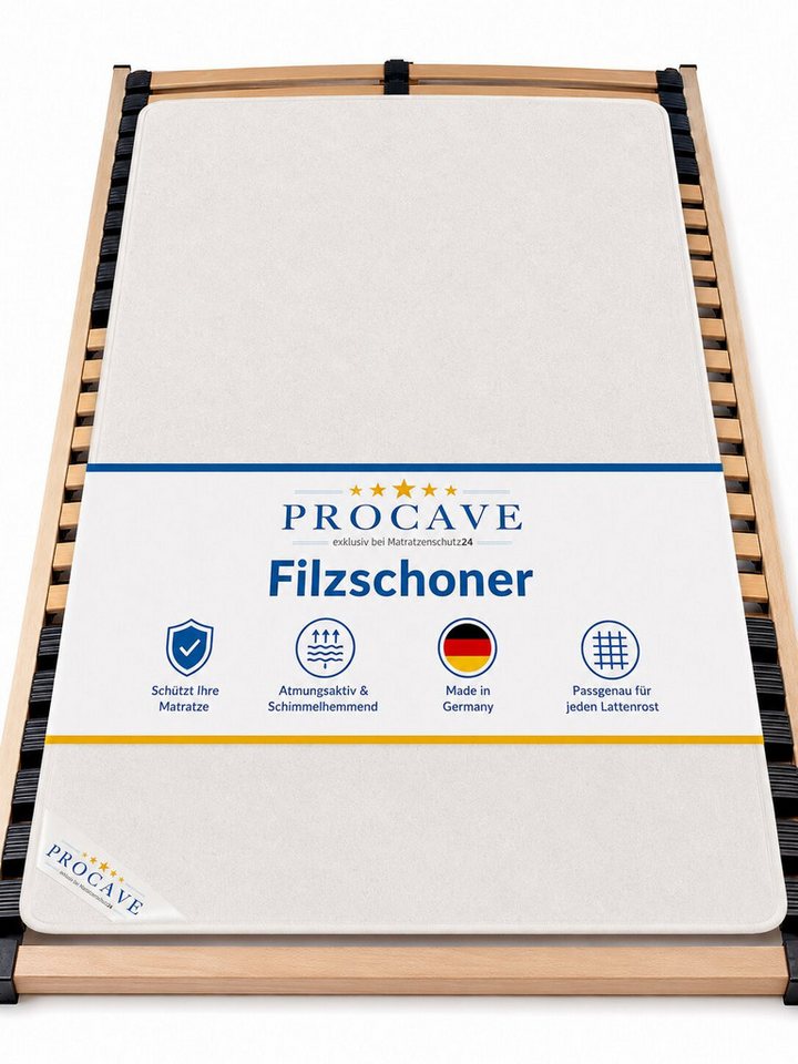 Matratzenschoner Filzschoner Lattenrost Matratzenschutz Made in Germany div. Größen PROCAVE, Matratzenunterlage atmungsaktiv, 50x100 cm