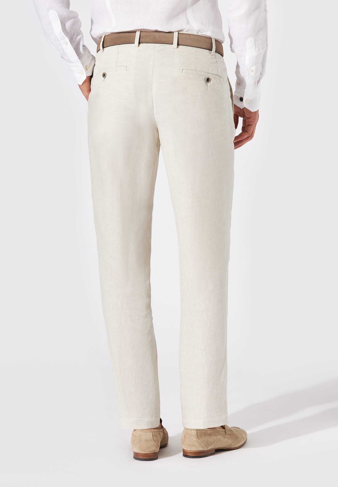 Hiltl Leinenhose Parma I Leinenhose Herren Regular Fit 100 Prozent Leinen, hellbeige, 2 Premium Leinen Chino aus 100% Leinen, atmungsaktive Sommerhose