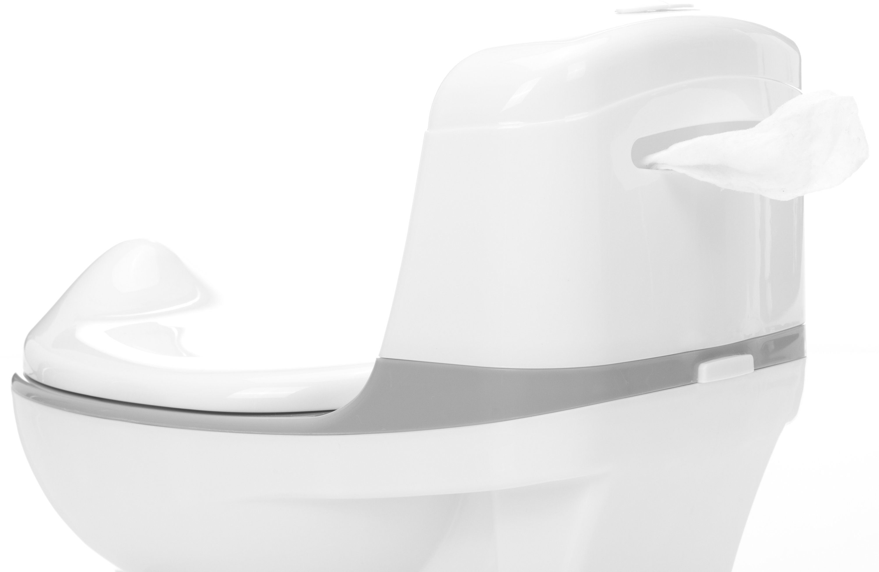 Lichteffekte Mini Toilette, inkl. Fillikid und Sound- weiß/grau, Töpfchen