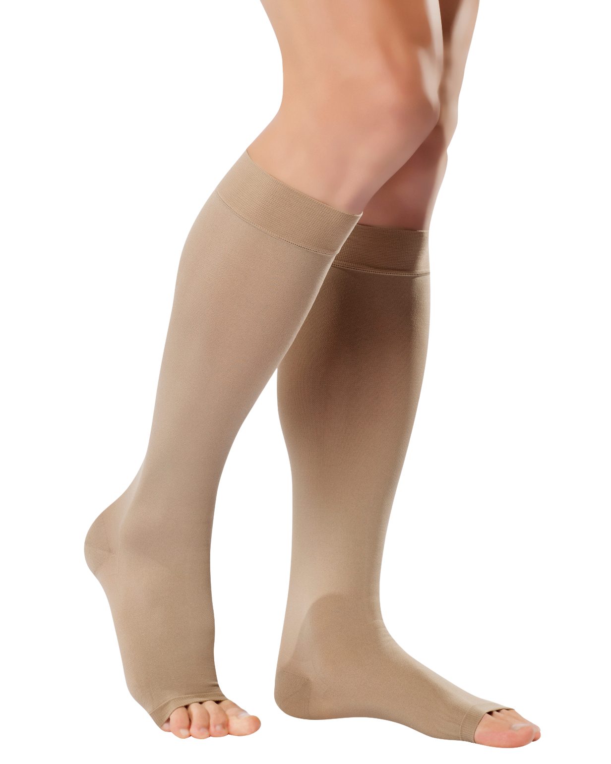 YESET Kompressionsstrümpfe Kniestrümpfe offene Zehen Kompression Socken 0408LUX 18-21 ohne Zehenpartie