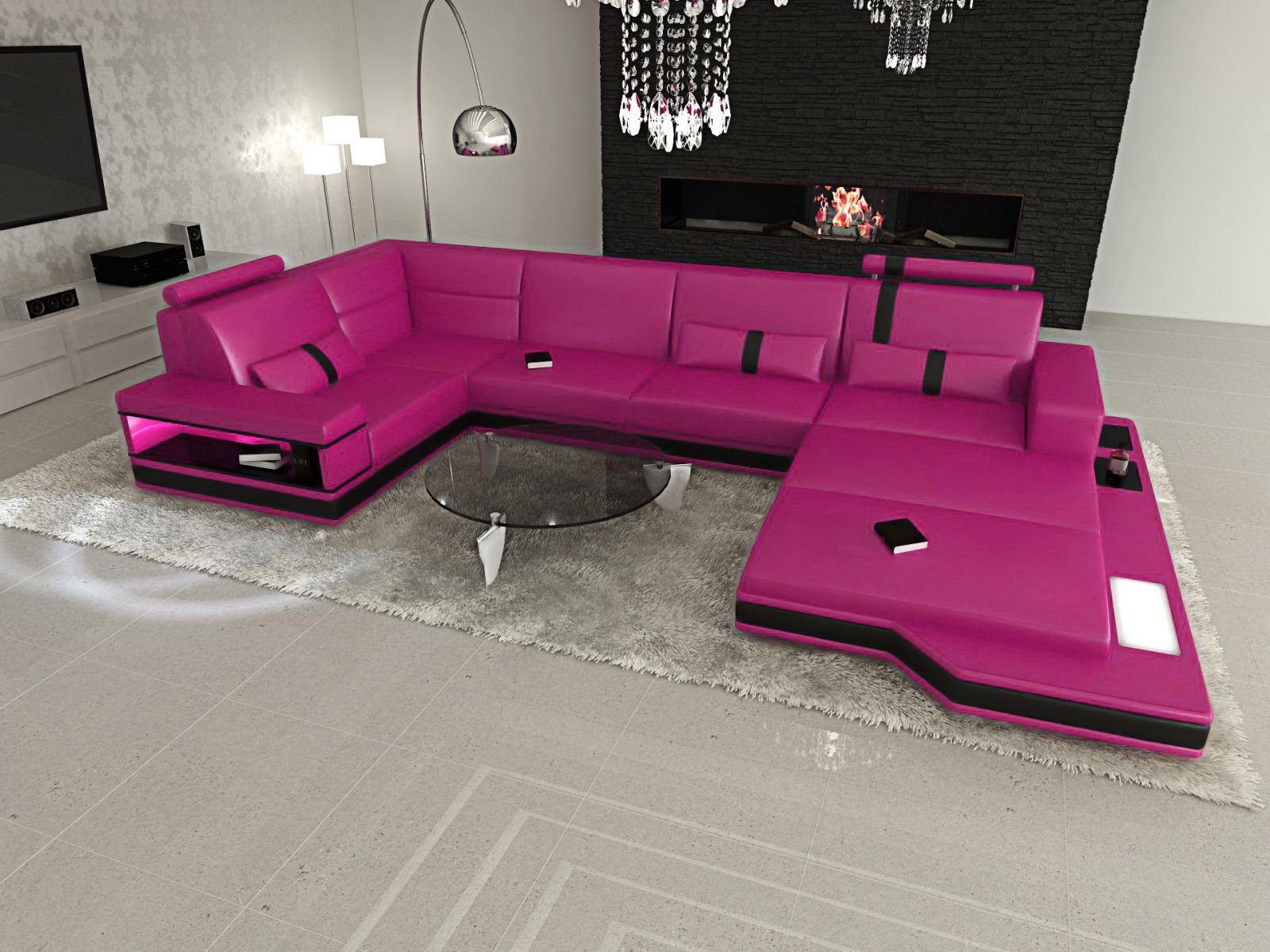 Sofa Dreams Wohnlandschaft Ledersofa Ledercouch Messana günstig online kaufen