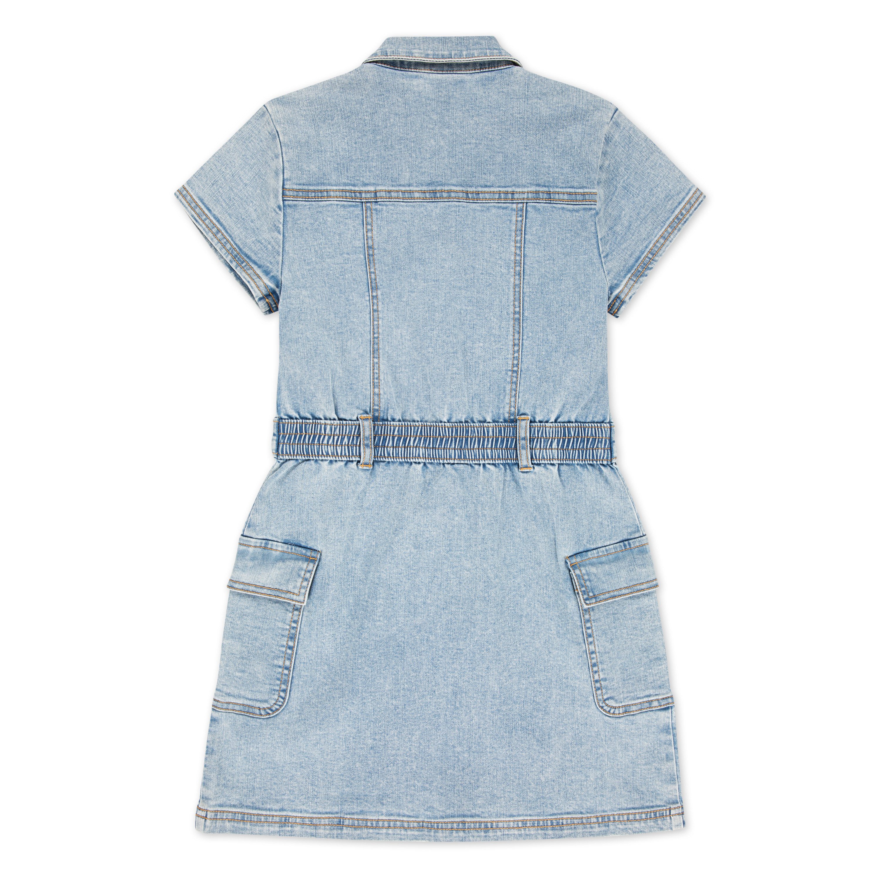 Abercrombie Kids Jeanskleid AFG UTILITY SHIRT DRESS kurzarm, mit Knopfleiste und Hemdblusenkragen, for girls