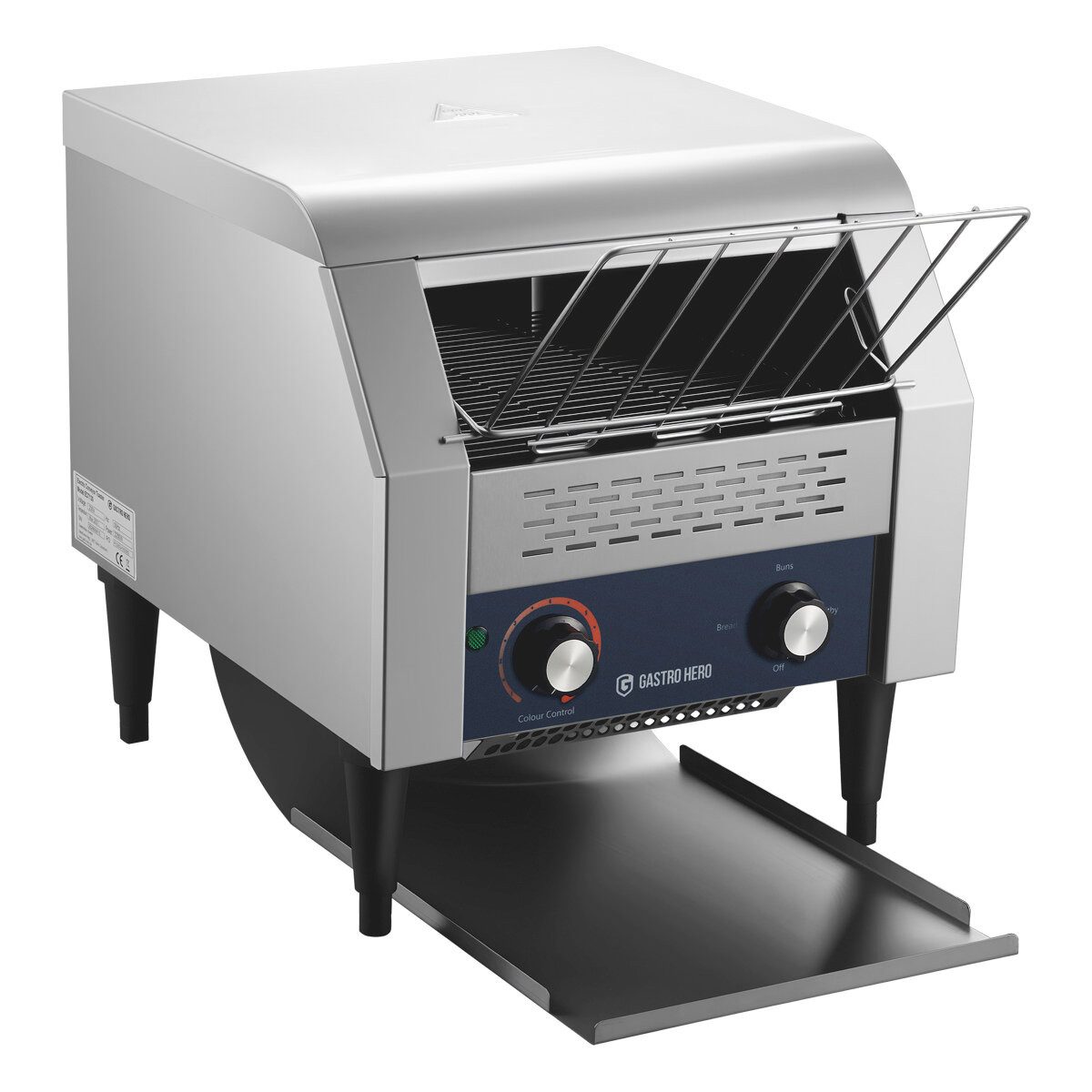 GastroHero Tunnel-Toaster Durchlauftoaster Förderband Toaster 130 Toastscheiben/h, 2200 W, Einstellbare Durchlaufgeschwindigkeit, kompakte Vorderausgabe
