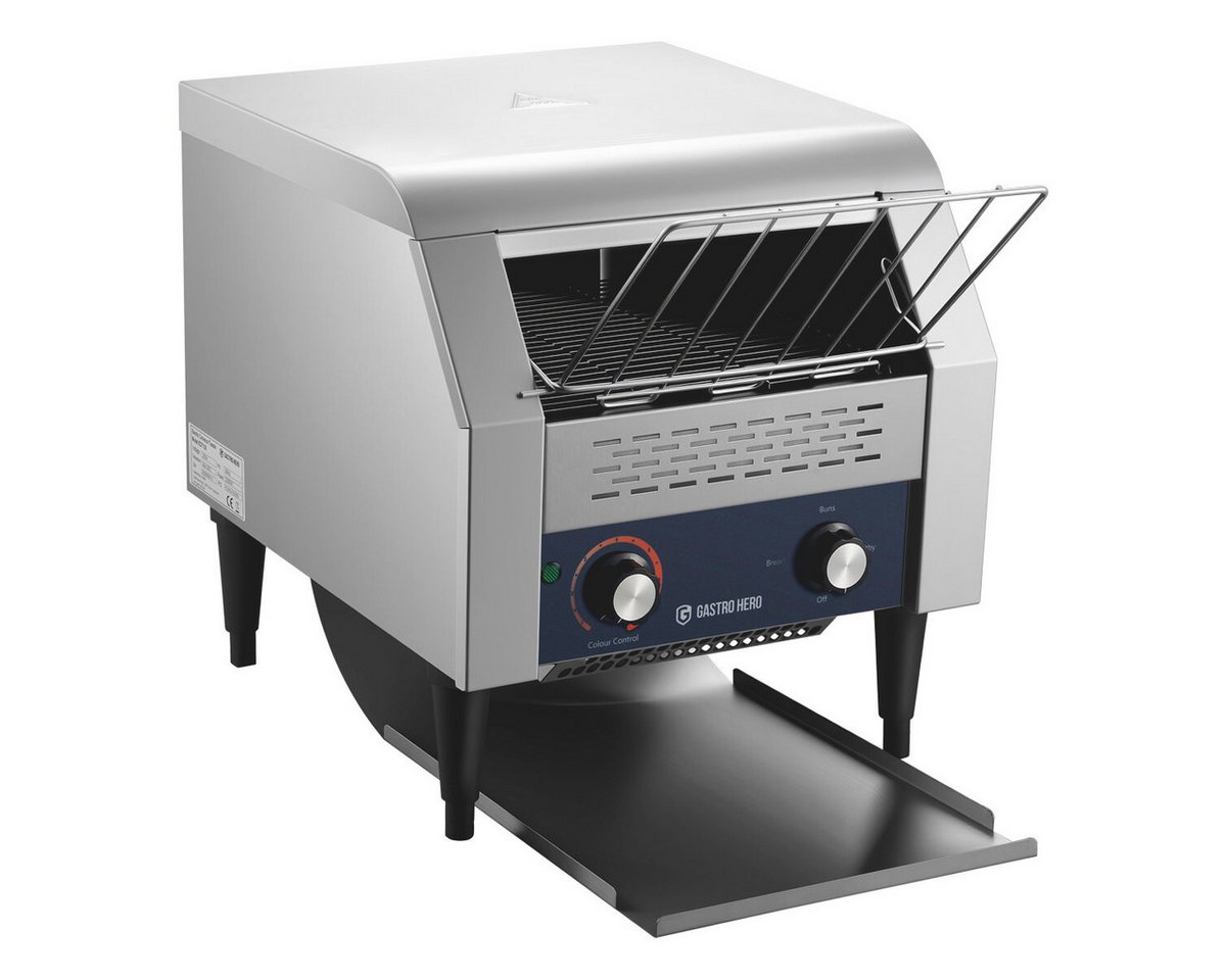 GastroHero Tunnel-Toaster Durchlauftoaster Förderband Toaster 130 Toastscheiben/h, 2200 W, Einstellbare Durchlaufgeschwindigkeit, kompakte Vorderausgabe