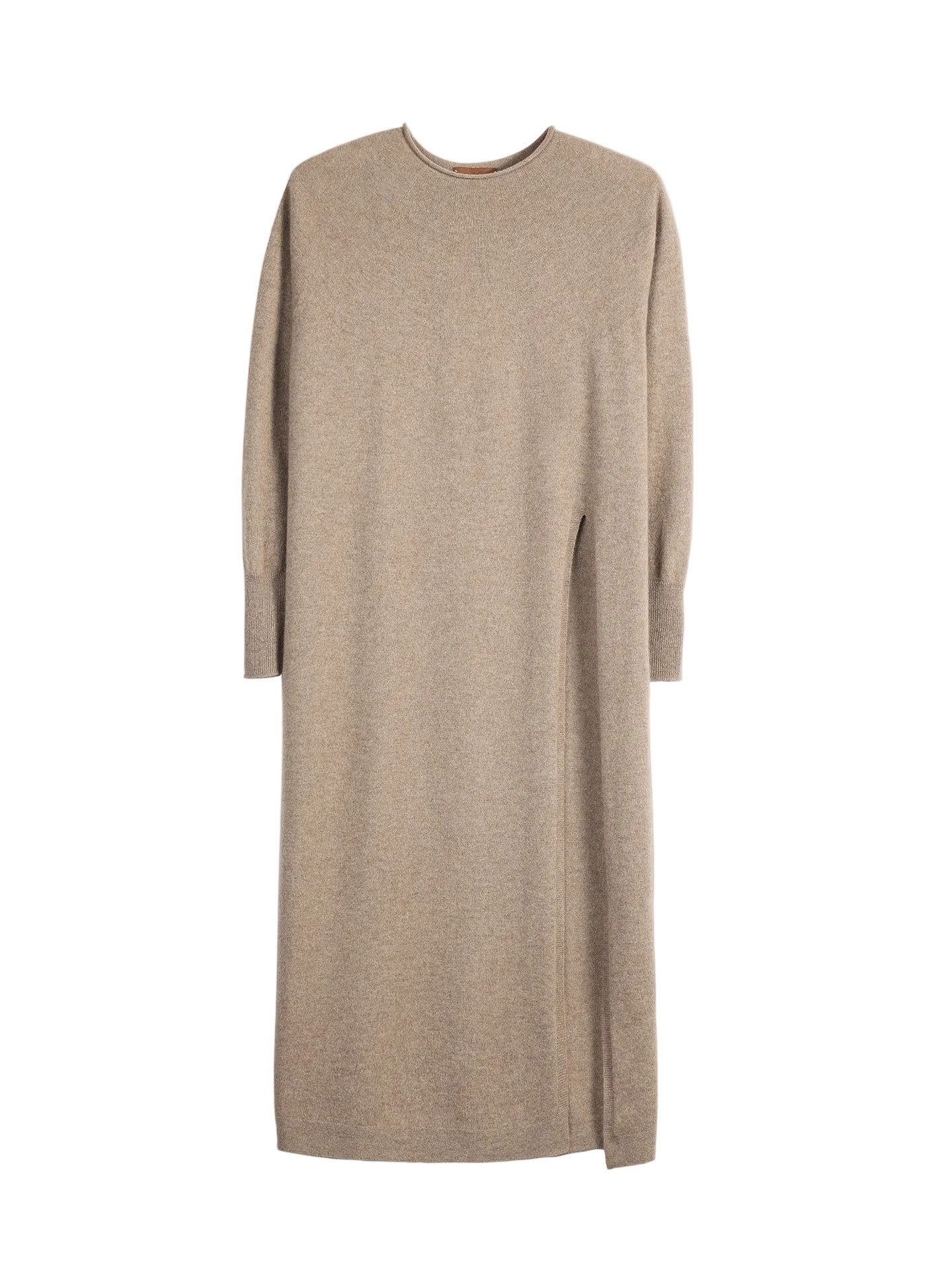 GOBI Cashmere Strickkleid Kaschmir-Maxikleid Mit Seitenschlitz