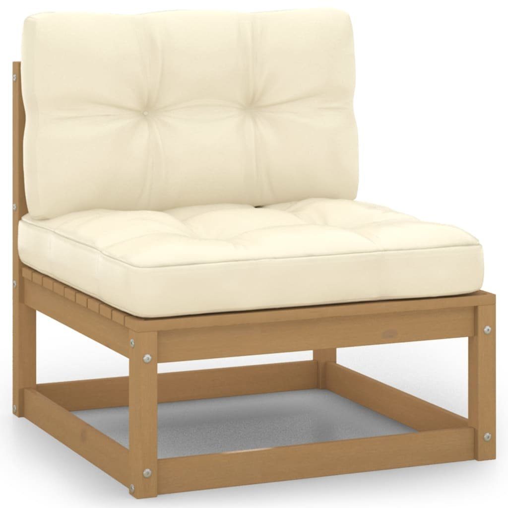 Garten-Lounge-Set Teile Kissen Massivholz 2-tlg. vidaXL Loungesofa Honigbraun 1 Kiefer,