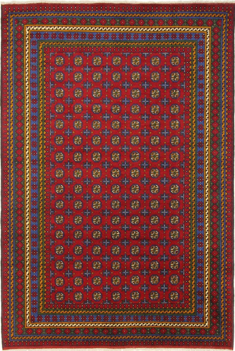 Orientteppich Afghan Akhche 201x297 Handgeknüpfter Orientteppich, Nain Trading, rechteckig, Höhe: 6 mm