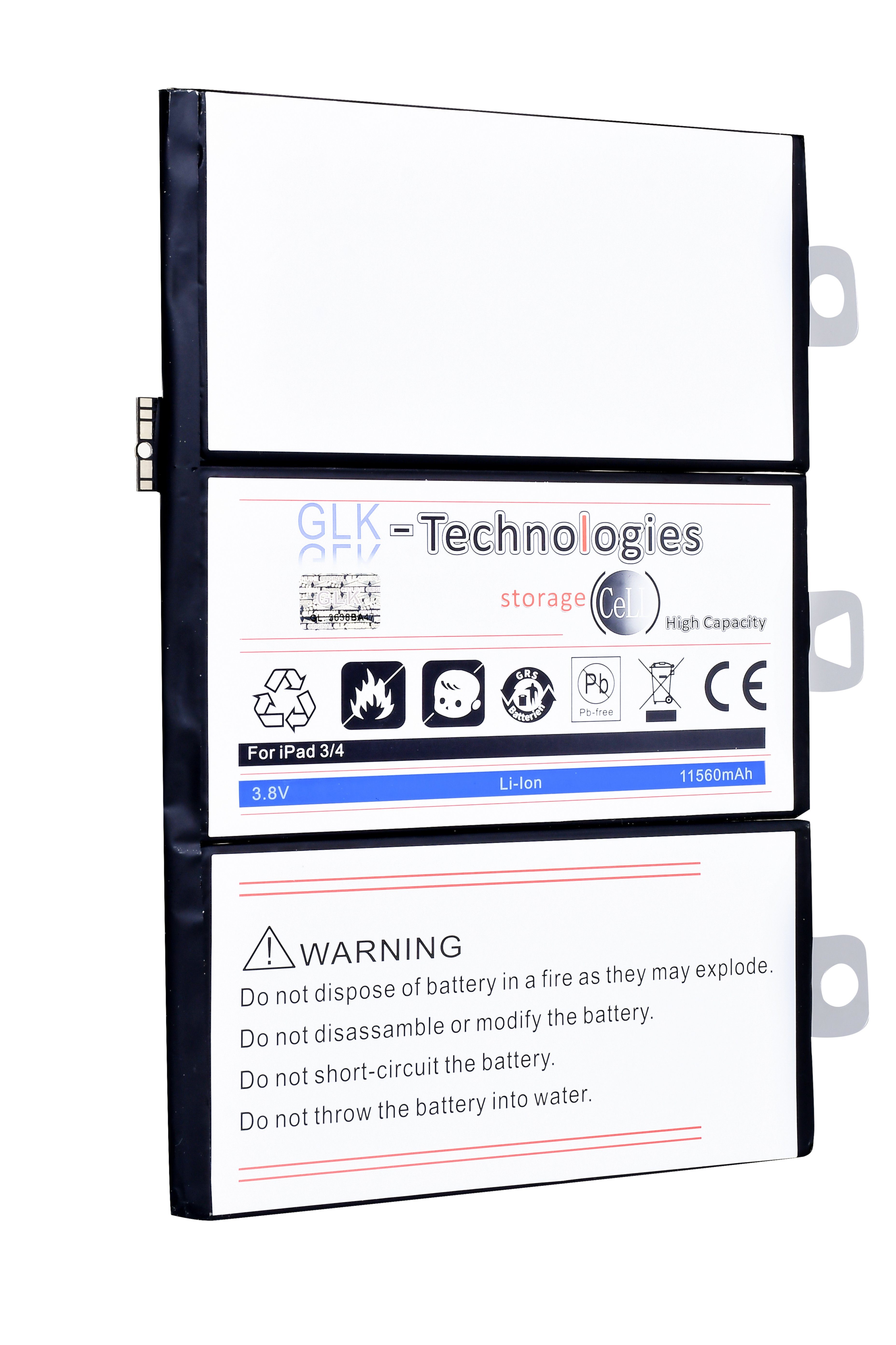 NEU A1458, Battery, Akku, mAh 11560 mAh Tablet-Akku iPad Kit kompatibel 3 V) GLK-Technologies inkl. High 11560 iPad GLK-Technologies Werkzeug mit A1460, Power (3.8 Ersatzakku Set accu, A1459, 3