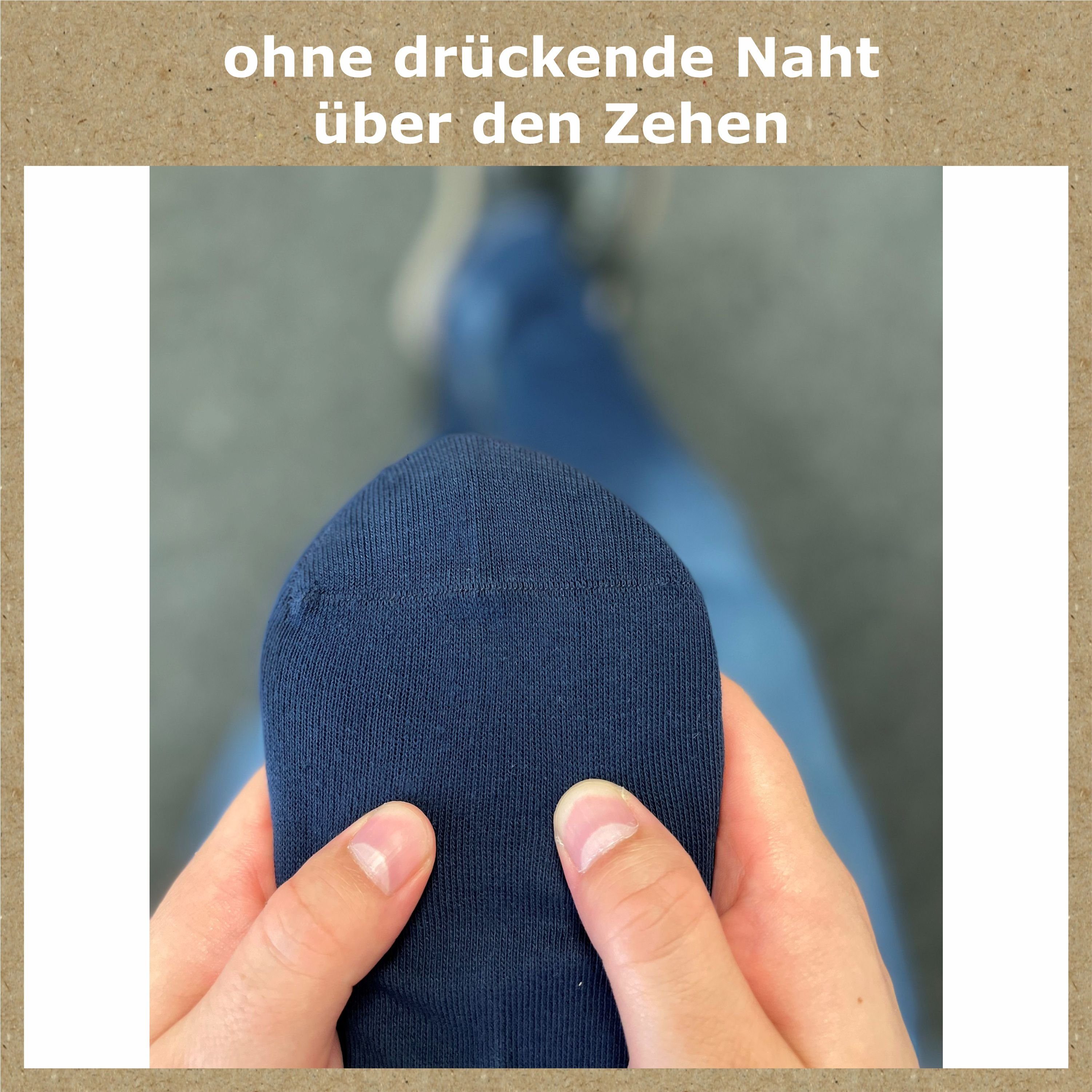 GAWILO Socken für Damen und Herren aus 100% Baumwolle ohne Naht (10 Paar) mit venenfreundlichem Komfortbund