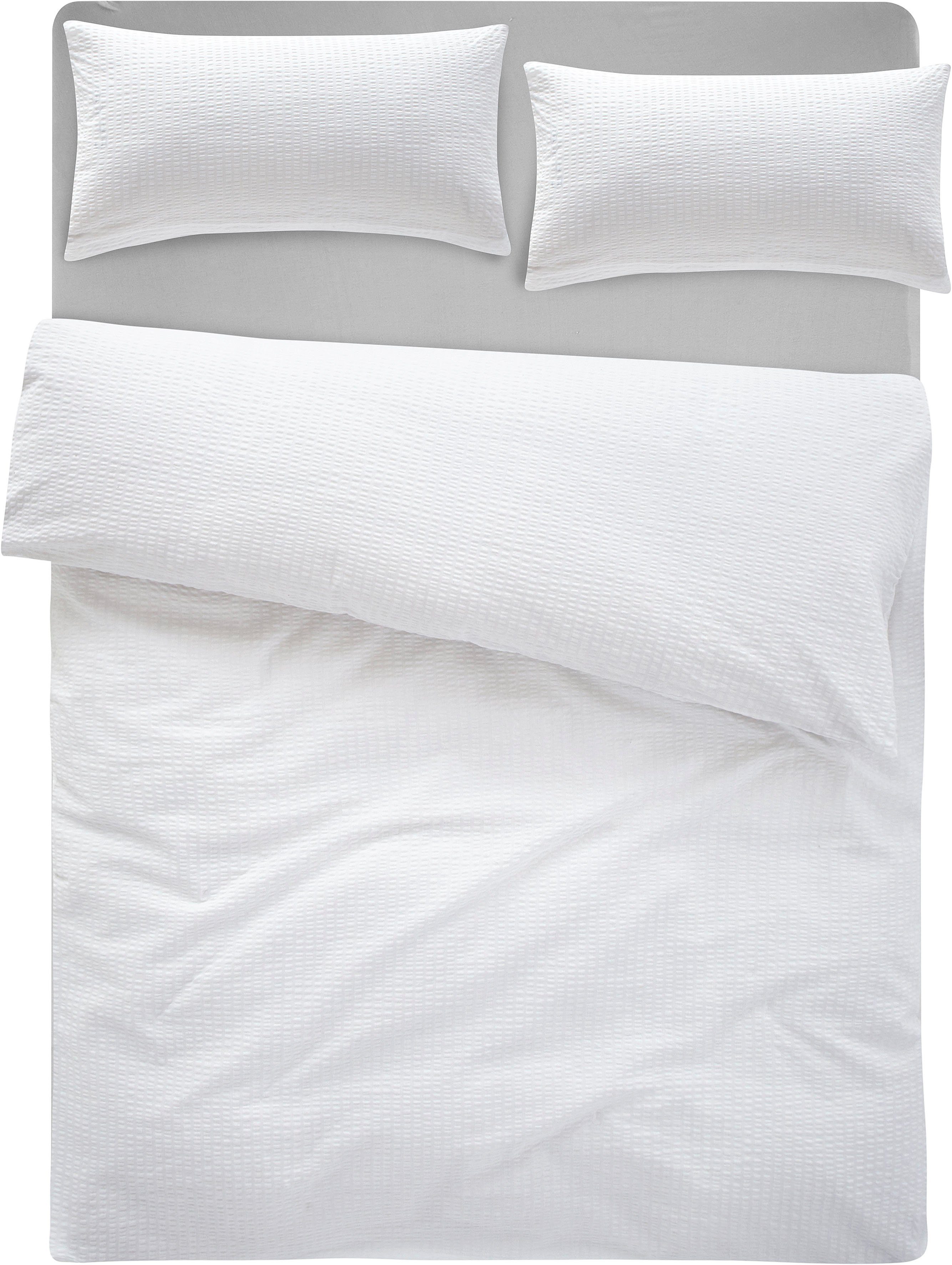 OTTO home Bettwäsche Sari2 in Gr. 135x200 oder 155x220 cm, Seersucker, 2 teilig, aus Baumwolle, uni Bettwäsche in Seersucker Qualität ideal für Sommer