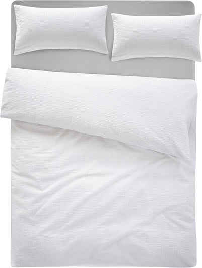 Bettwäsche Sari2 in Gr. 135x200 oder 155x220 cm, andas, Seersucker, 2 teilig, aus Baumwolle, uni Bettwäsche in Seersucker Qualität ideal für Sommer