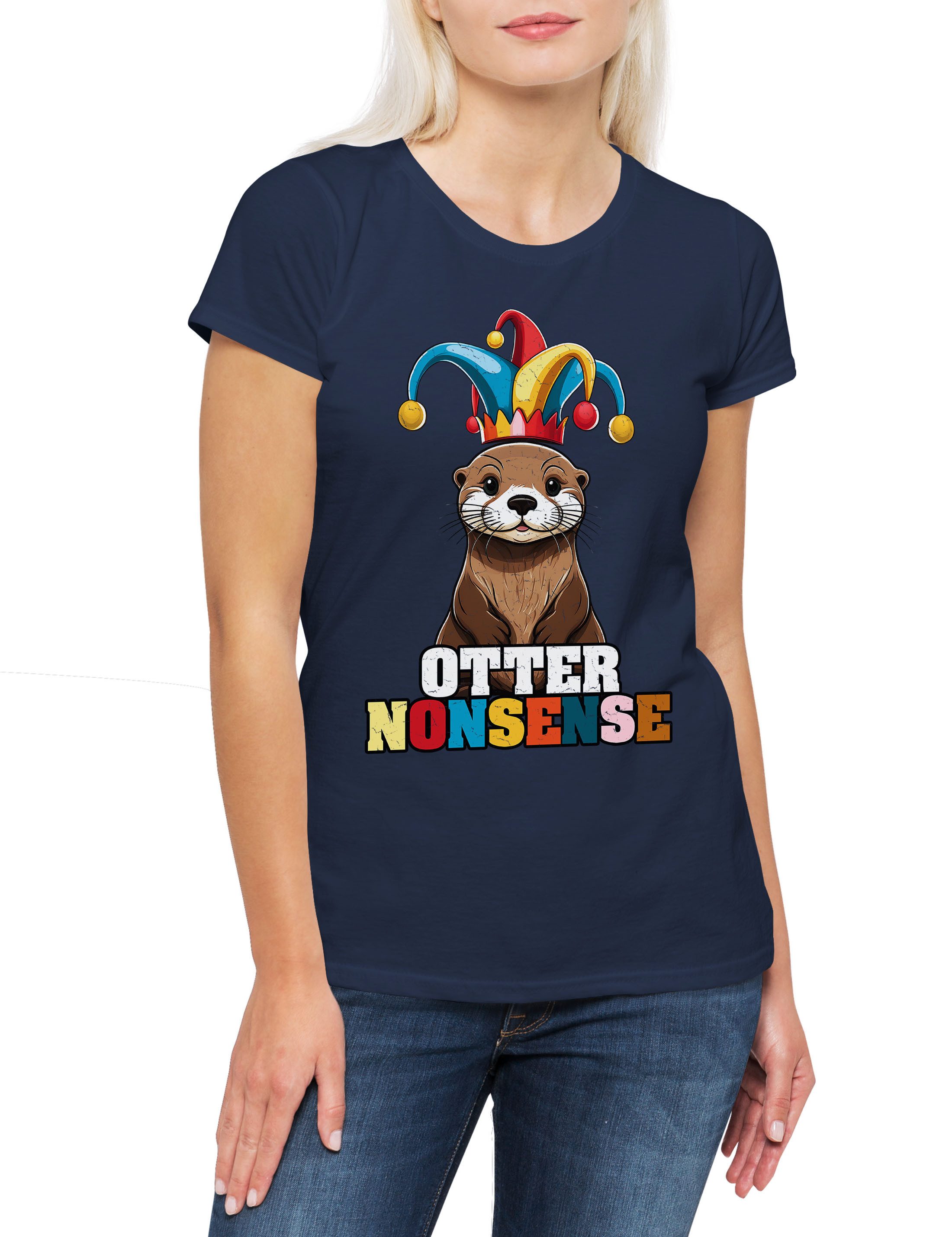 Print-Shirt Otter Nonsense Damen T-Shirt Other Slogan Wildlife lontra Nutria