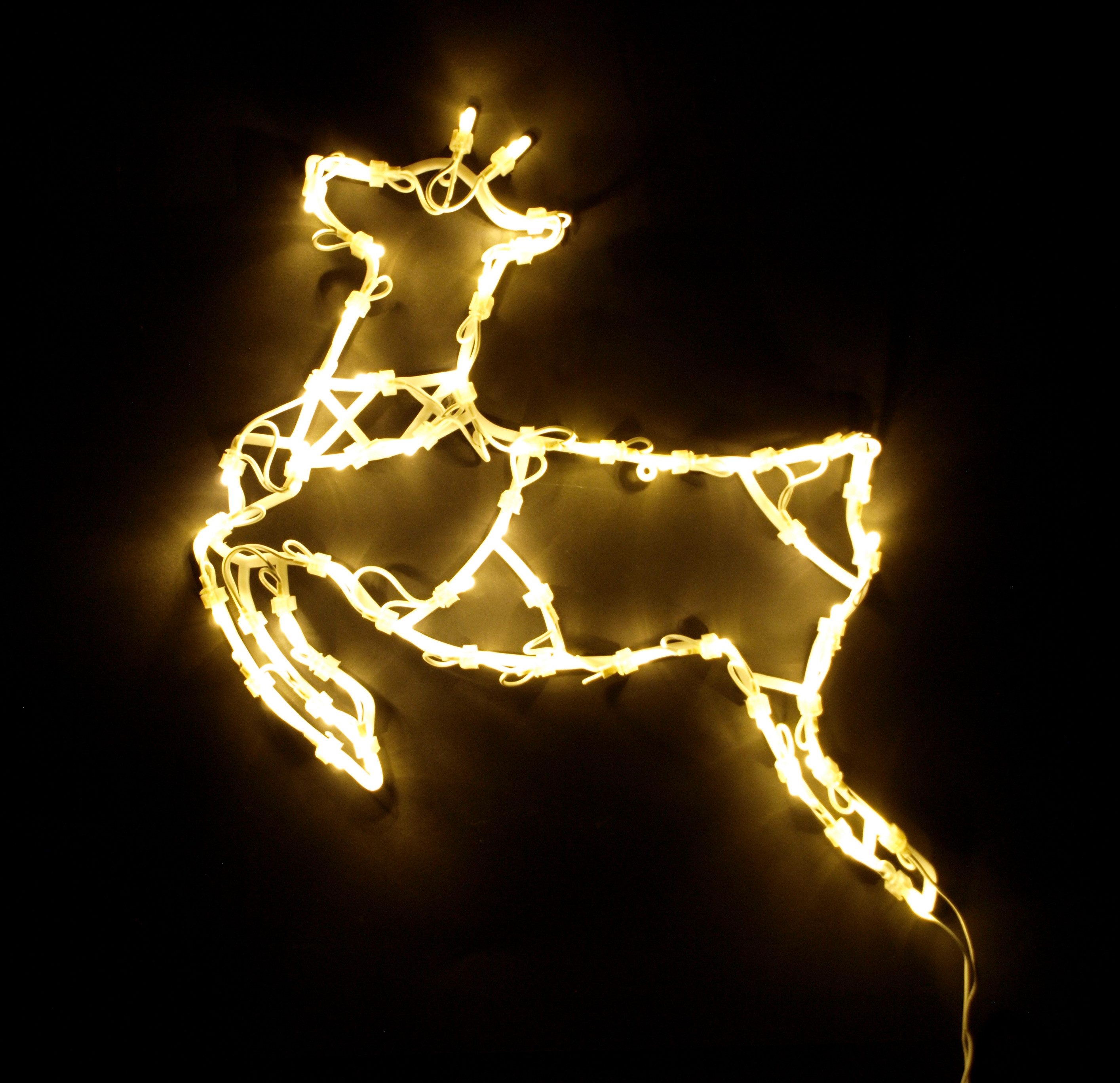 DEGAMO Beleuchtetes Fensterbild RENTIER, 36x46cm, 50 LED weiss, Netzbetrieb günstig online kaufen