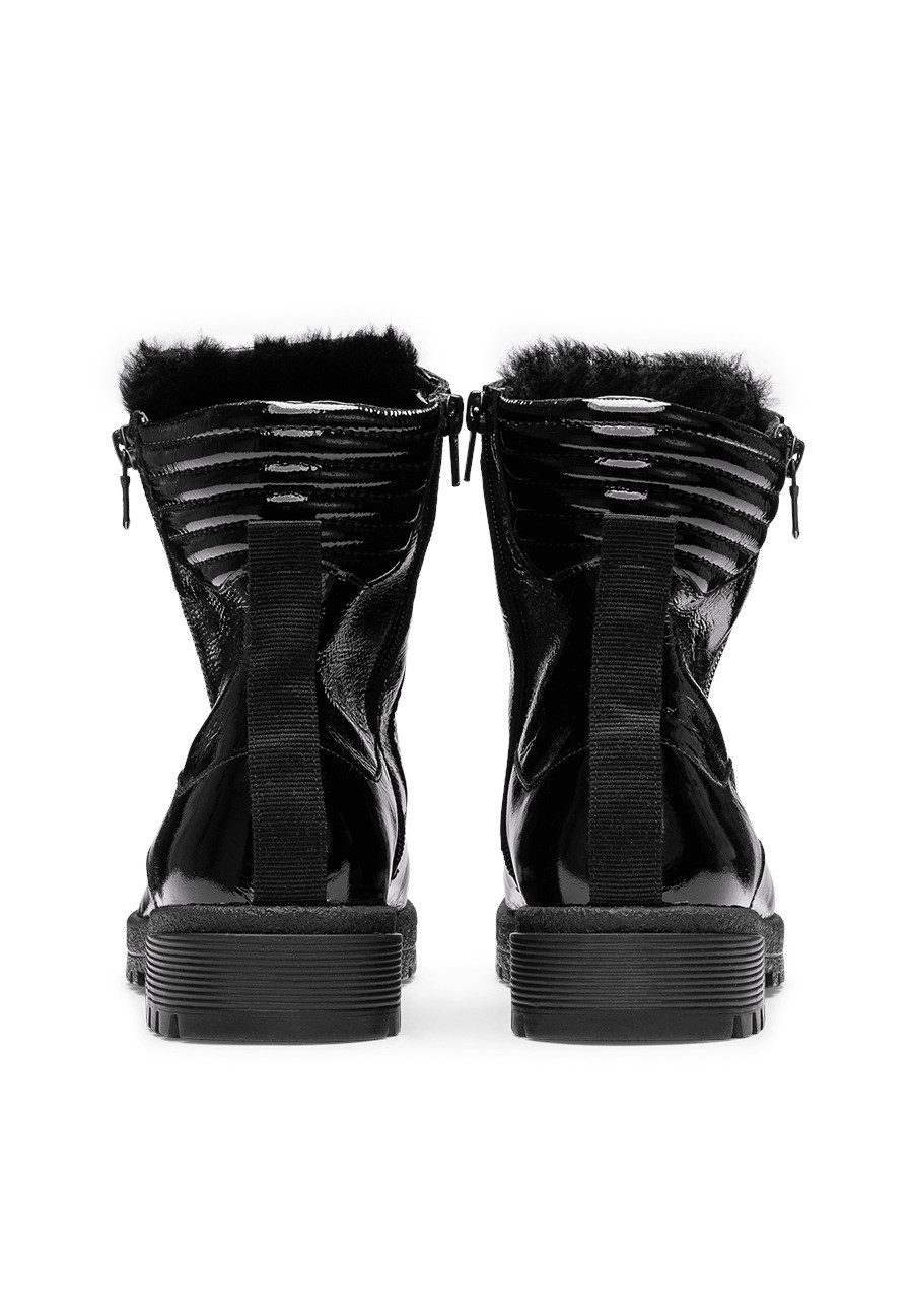 vitaform Damen Stiefeletten Softlackleder Stiefelette