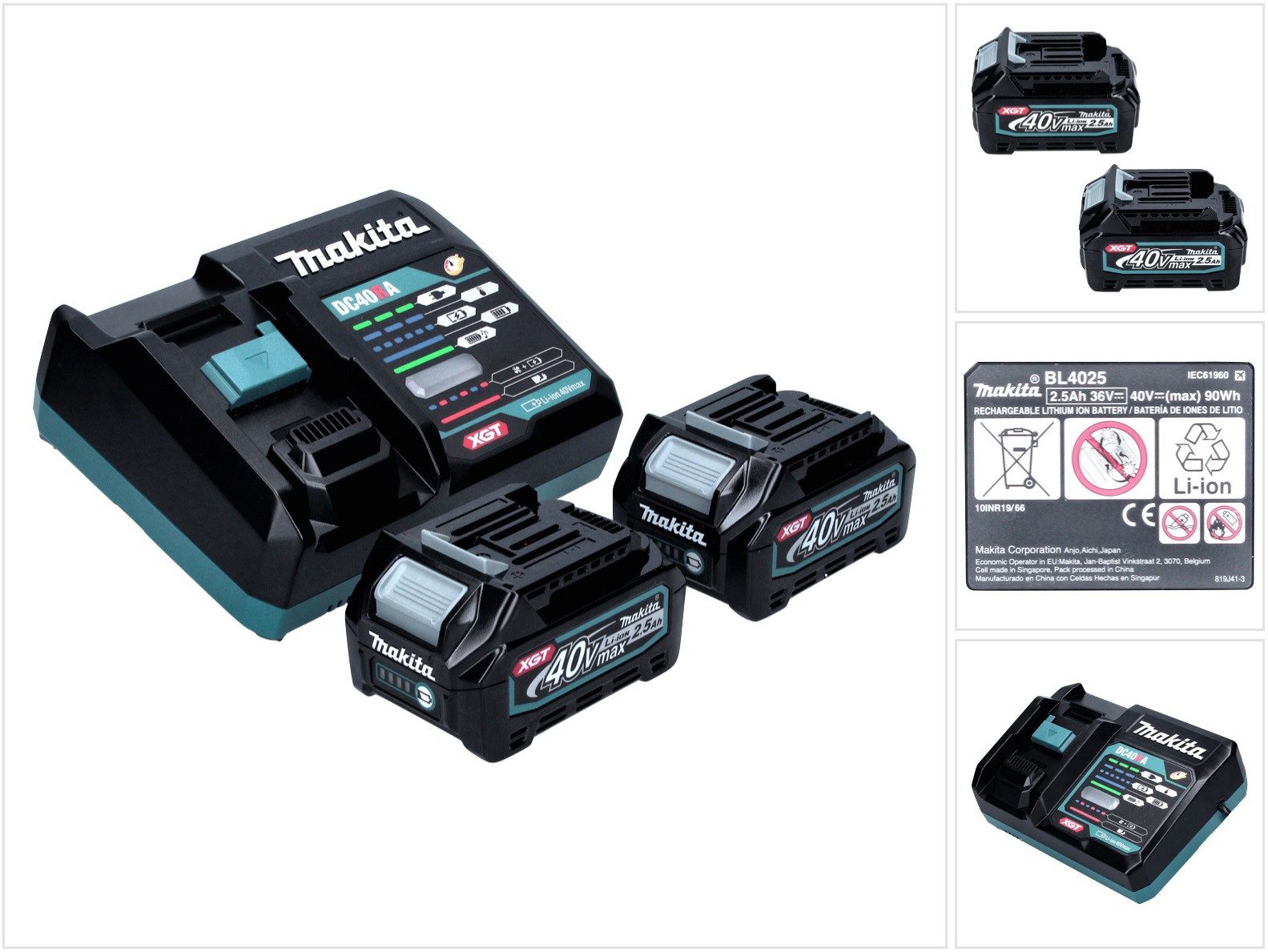 Makita Power Source Kit 40 V max. mit 2x BL 4025 Akku 2,5 Ah XGT Akkupacks