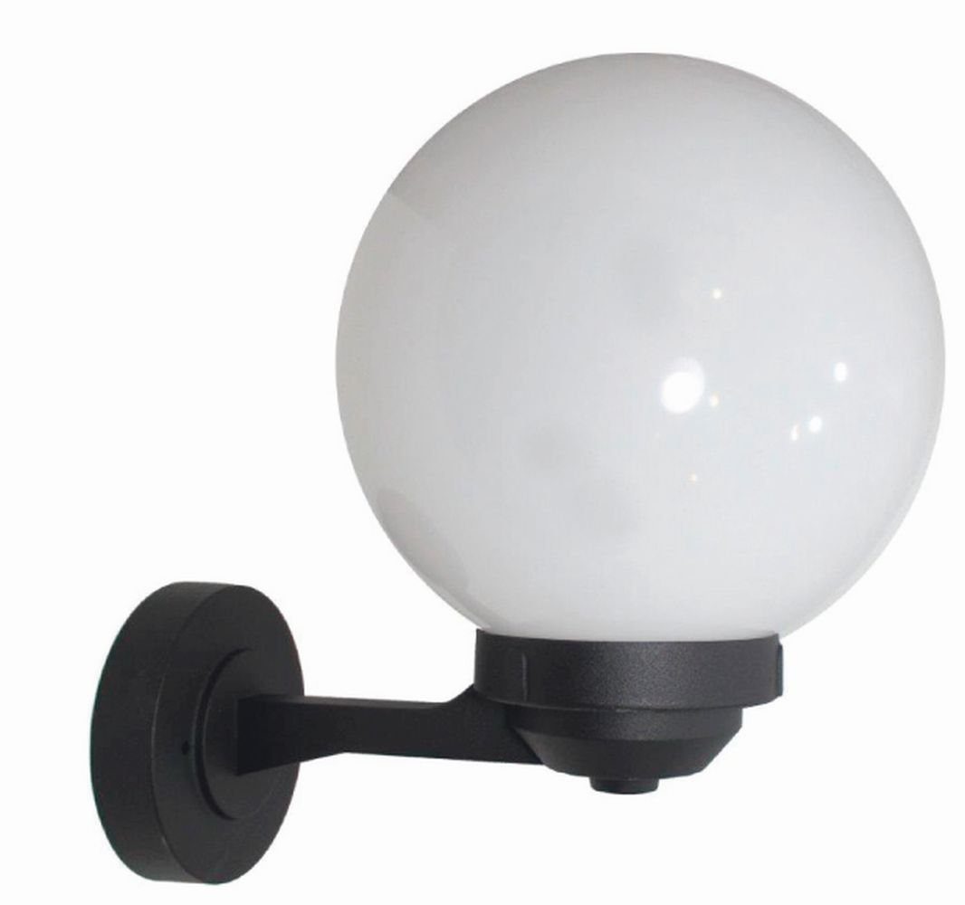 außen Weiß Wandlampe ohne MELANTHA, Schirm Außen-Wandleuchte Rustikal Außenlampe Leuchtmittel, Licht-Erlebnisse IP43 Schwarz Kugel E27