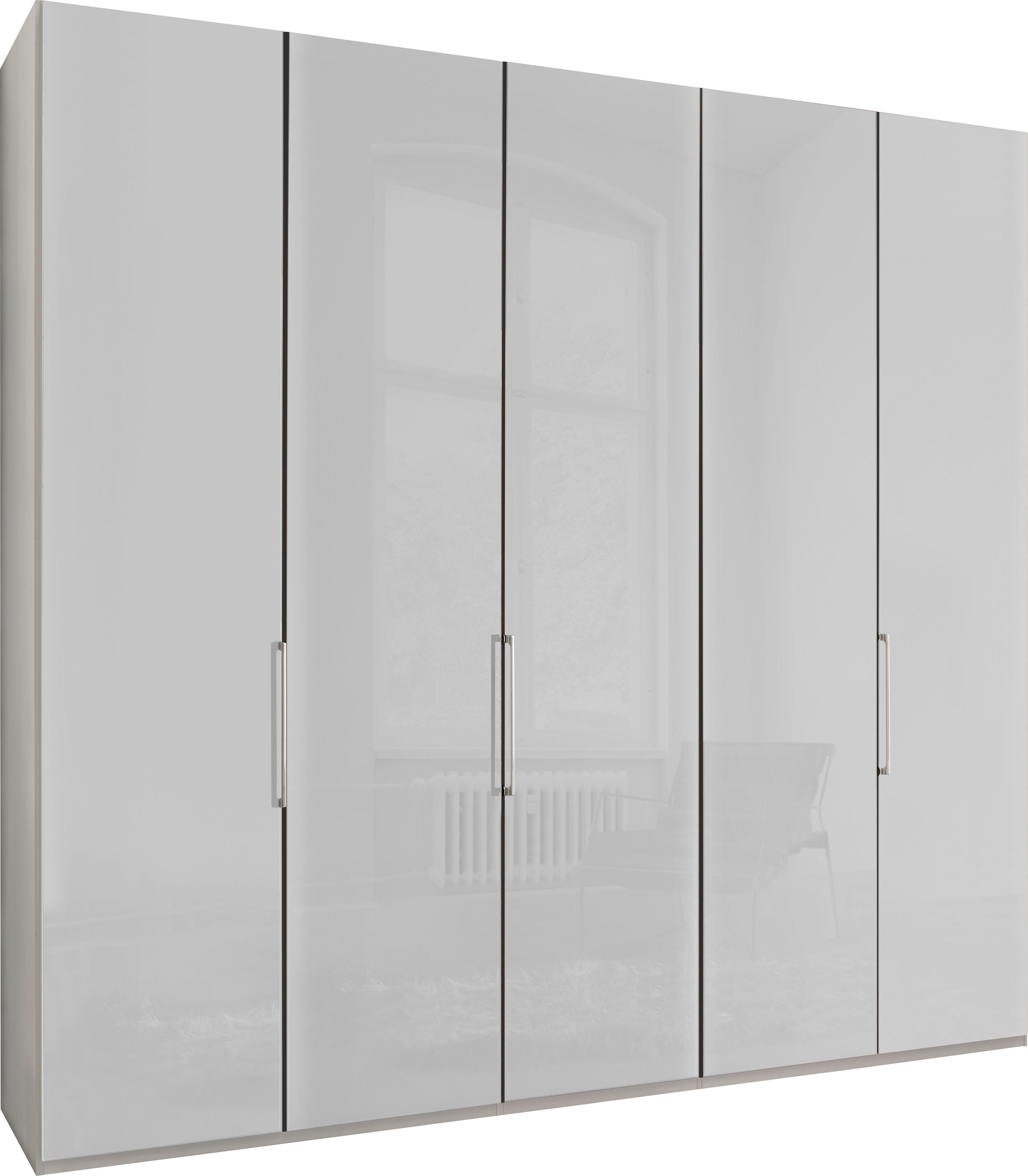 WIEMANN Kleiderschrank Monaco, Kleiderschrank, Schrank, Wäscheschrank, mit edler Glasfront (2 Breiten, 2 Höhen 216/236 cm auswählbar, MADE IN GERMANY) hochwertigen Beschläge inkl. Türdämpfung, variable Inneneinteilung