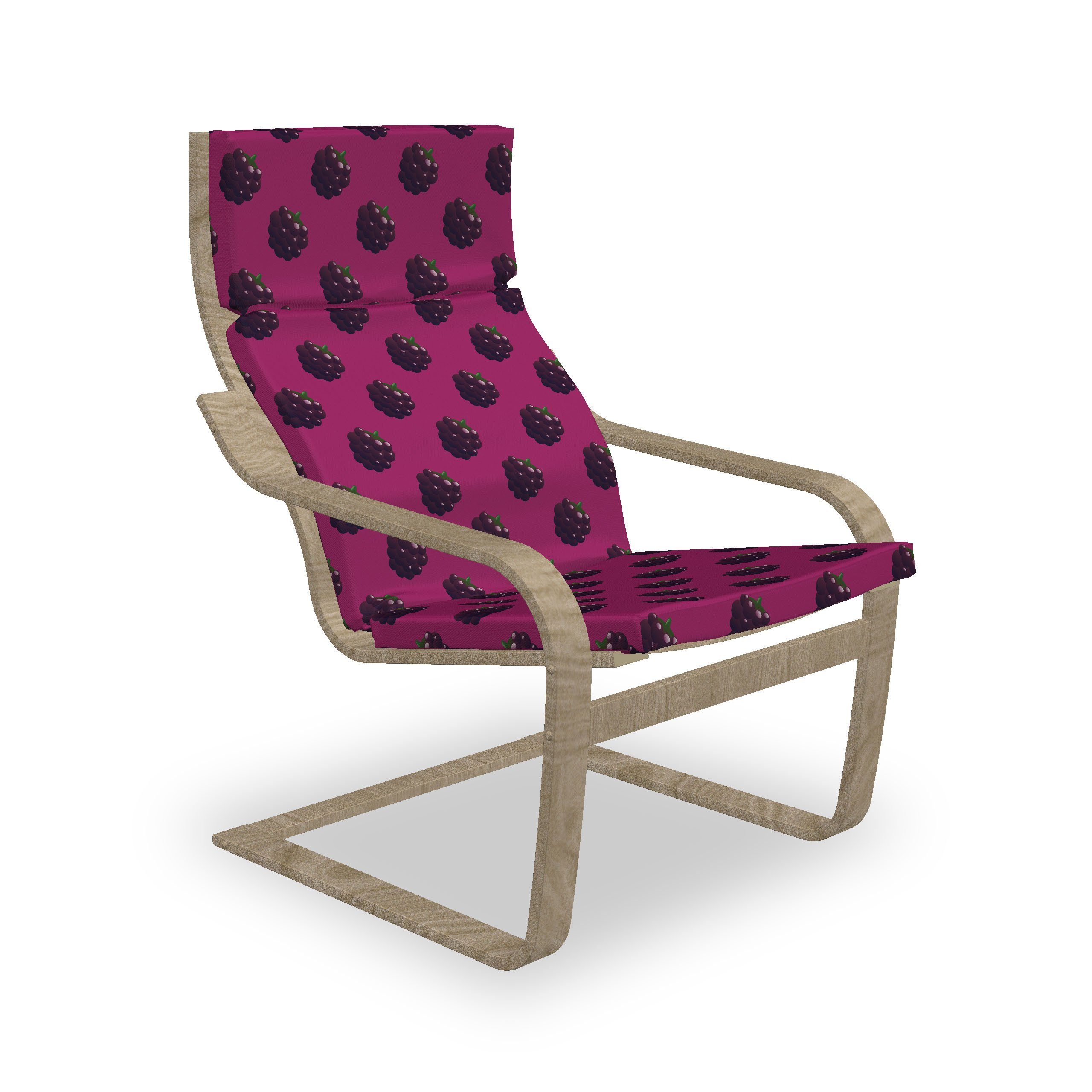mit und saftige mit Brombeeren Stuhlkissen Sitzkissen Farbe Natürliche Stuhlkissen Reißverschluss, Abakuhaus Hakenschlaufe