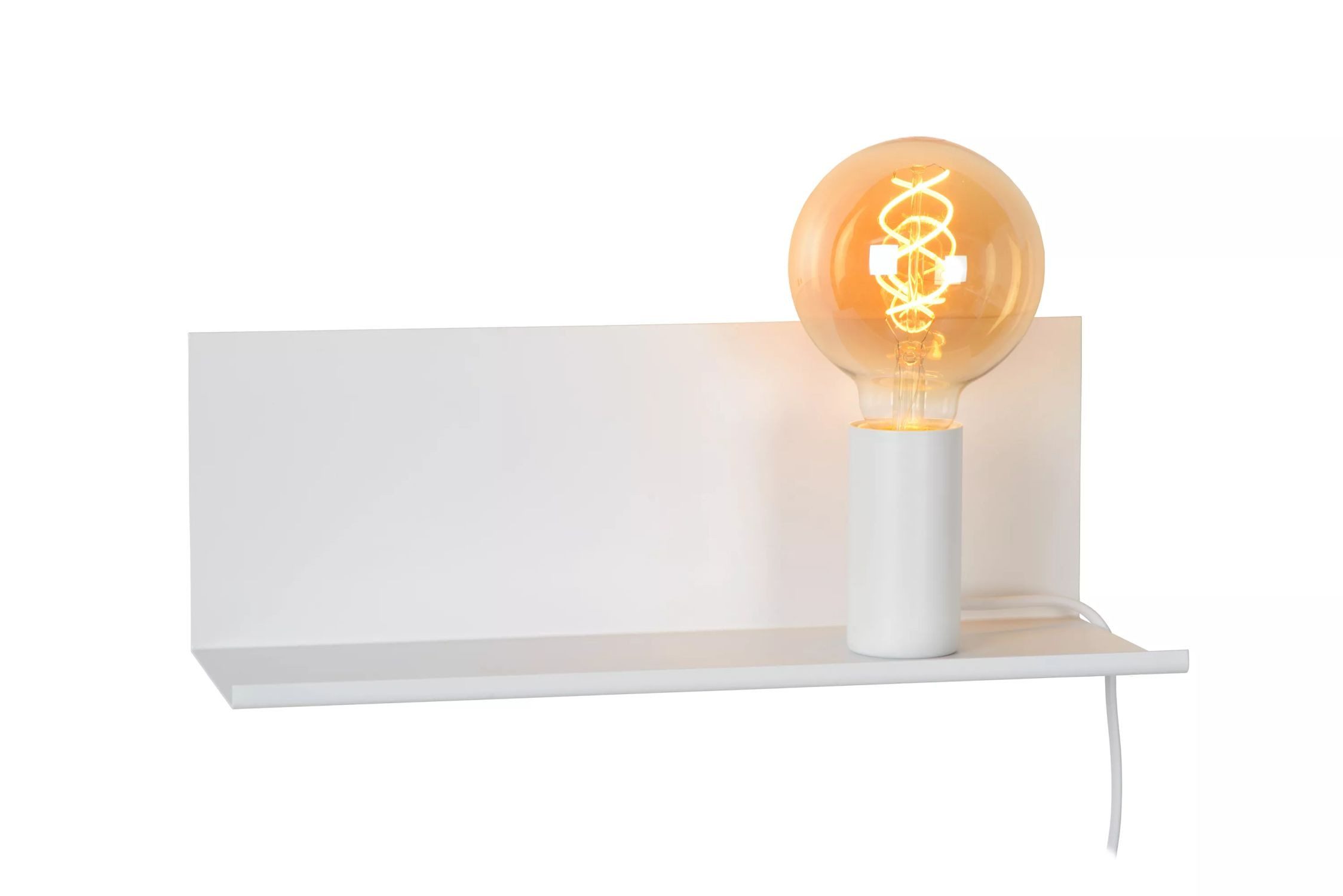 Licht-Erlebnisse Wandleuchte IVULO, ohne Leuchtmittel, Metall mit Schalter Weiß E27 länglich Vintage