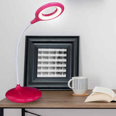etc-shop Klemmleuchte, LED Schreib Tisch Lampe Leuchte Touch Dimmer Pink Weiß Spot Beweglich Akku Büro