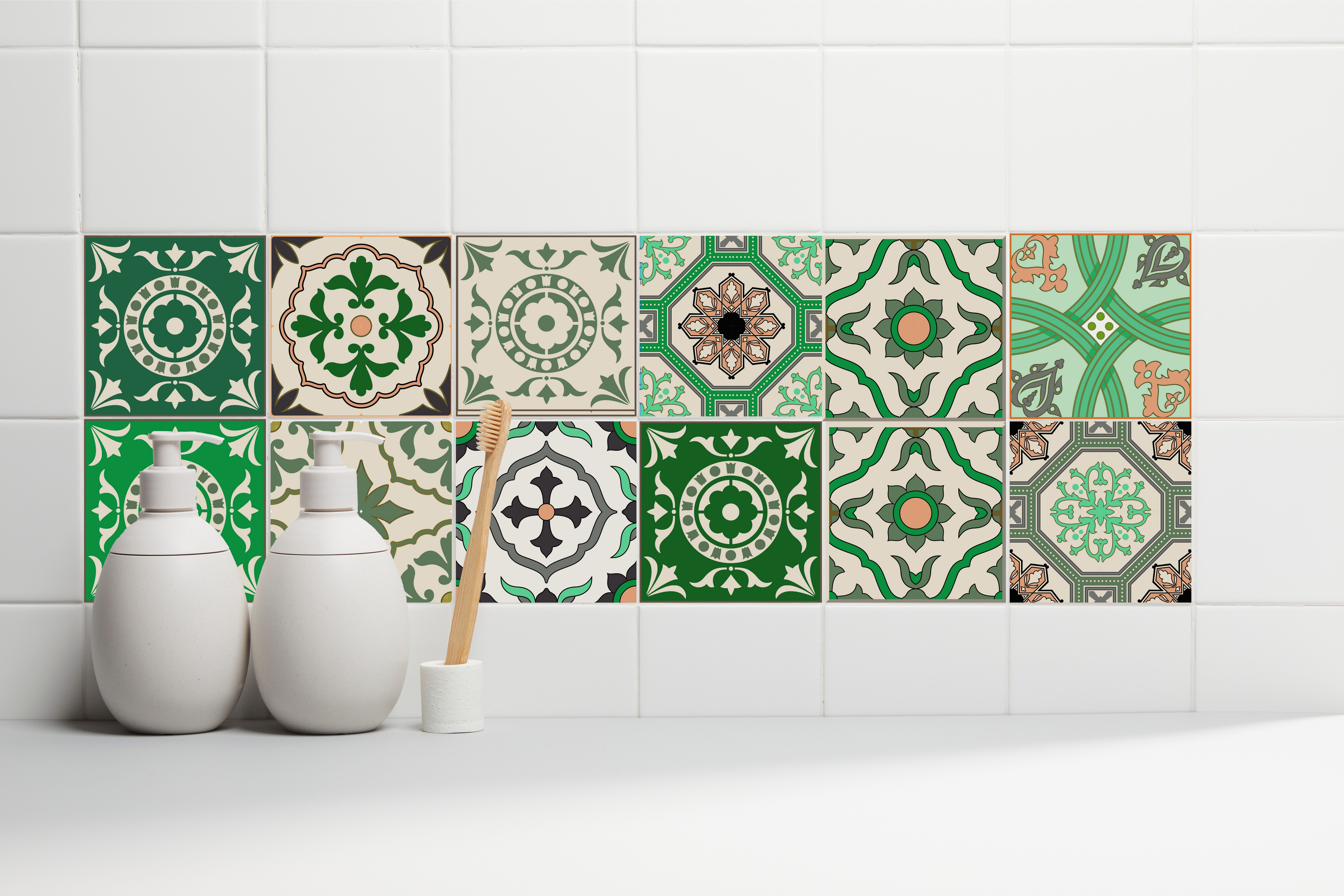 OTTO home Fliesenaufkleber Ornamente, Stickerfliesen, selbstklebend, Sticker, 12er Set