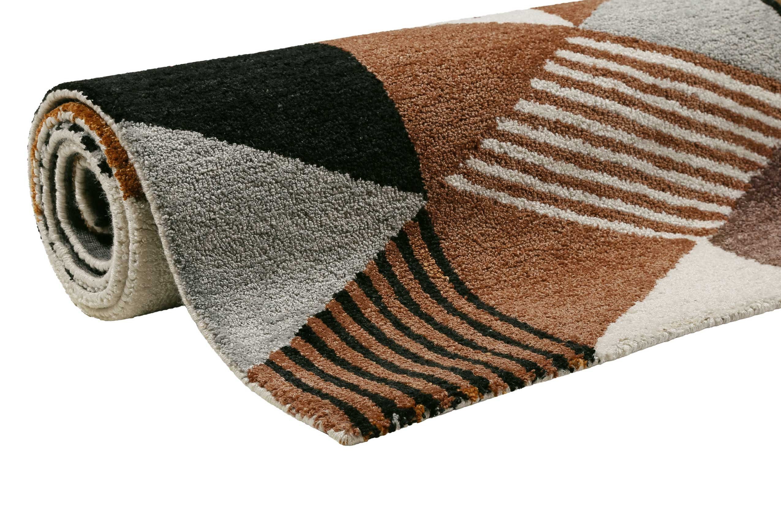 Esprit Teppich Uptown, ESP-39872, rechteckig, Höhe: 8 mm, bunt, handgetuftet, grafischer Retro Look für Wohnzimmer, Schlafzimmer