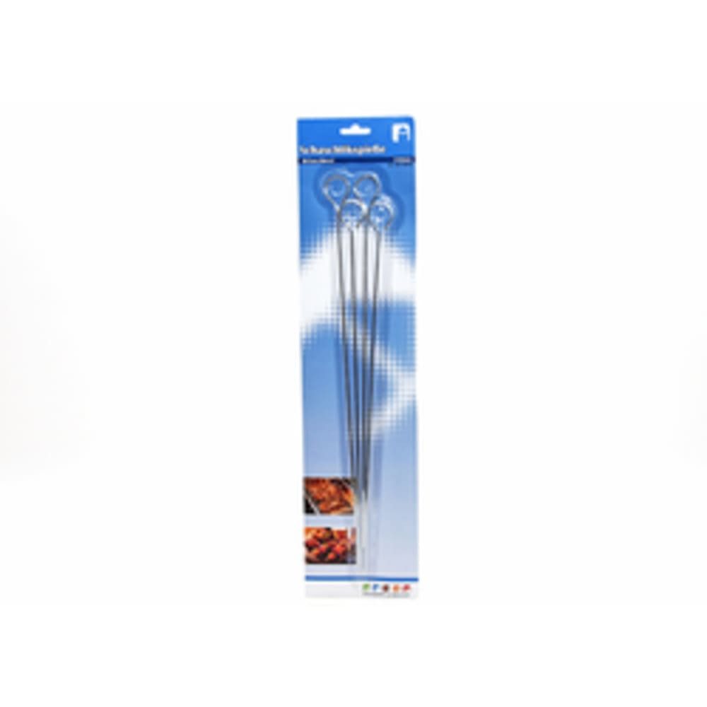 HundB Schaschlikspieße 4 eckige Schaschlikspieße Metall 385mm Silber (Mehrteiliges Set, 4-St., 4-teilig), Grillspieße Fleischspieße BBQ-Spieße Edelstahlspieße Kebabspieße