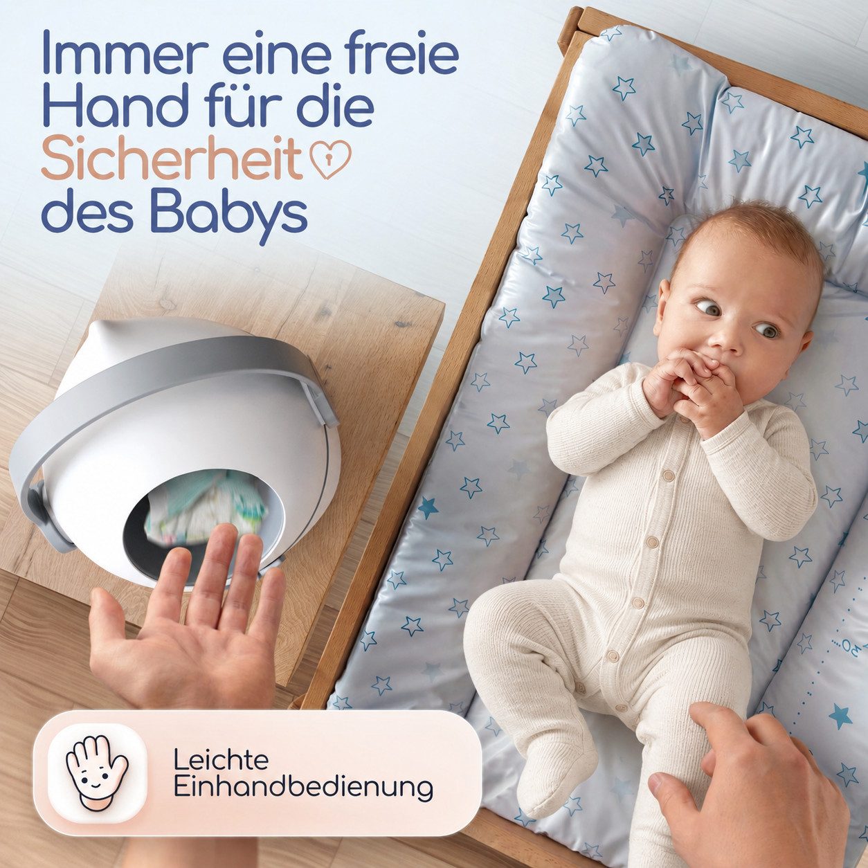 Levias Windeleimer Baby Mülleimer Windelmülleimer Geruchsdichter Wickeleimer, Geruchsdicht, ohne teure Nachfüllkassetten