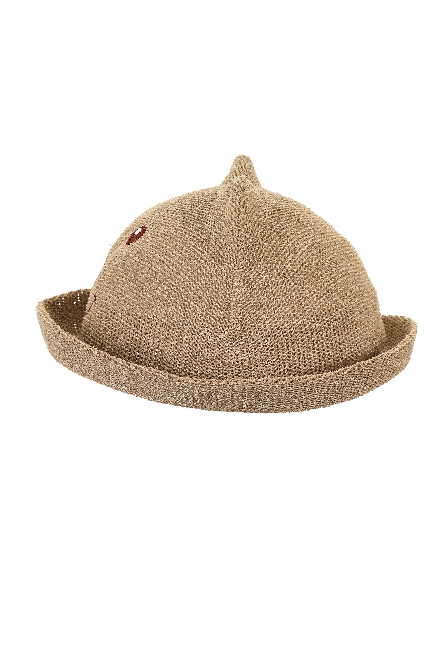 in jede Bär Jahreszeit) ideal Sterntaler® Sonnenhut mit Bärchenoptik süßer Strohhut Beanie (1-St., für Stickerei Baumwolle Kinder Babymütze