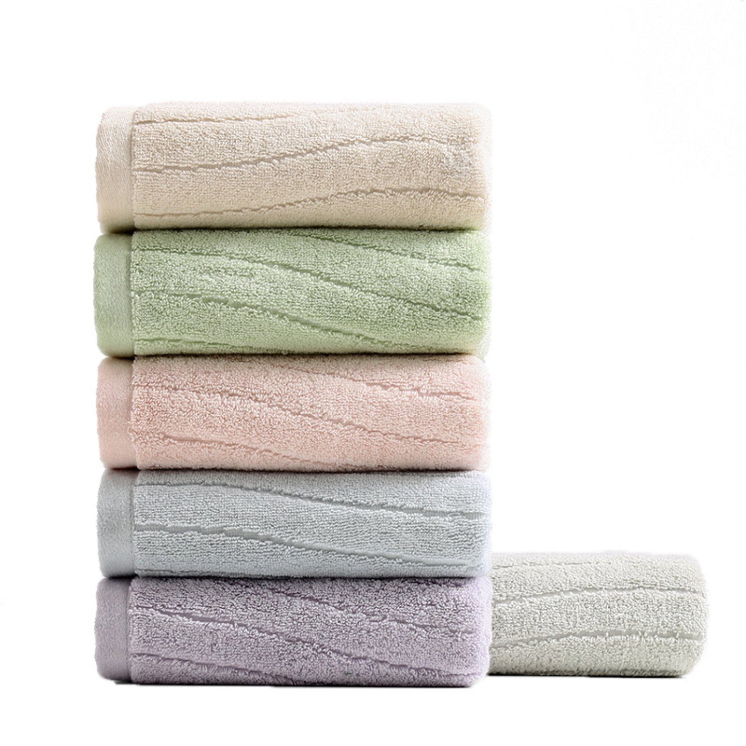 Beige Badetuch Uni-Farben (2-St), HOMEIDEAS Baumwolle Badehandtücher set, Badetücher, in