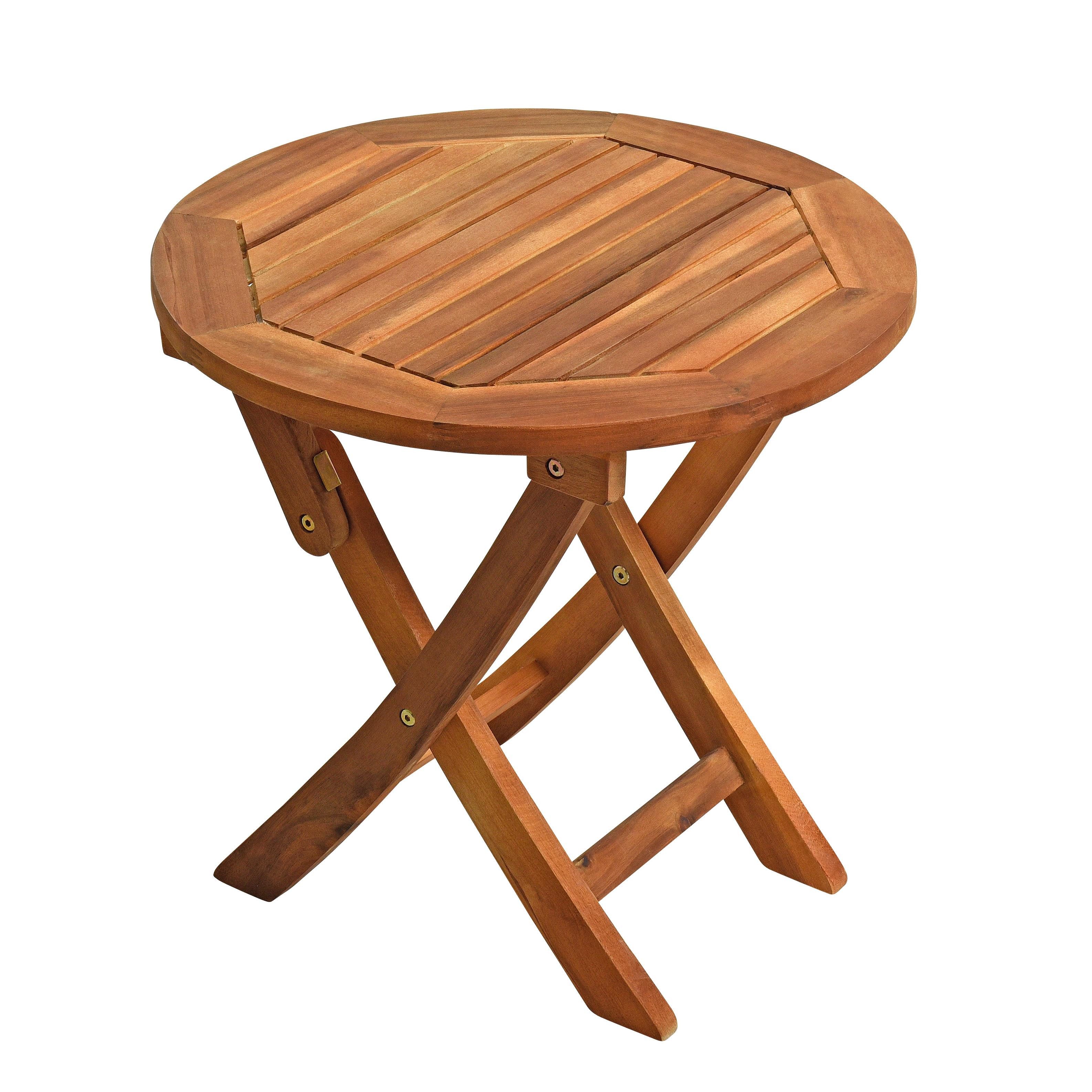 ESTEXO Gartentisch Klapptisch Balkontisch Beistelltisch 48 cm Rund Akazienholz Tisch