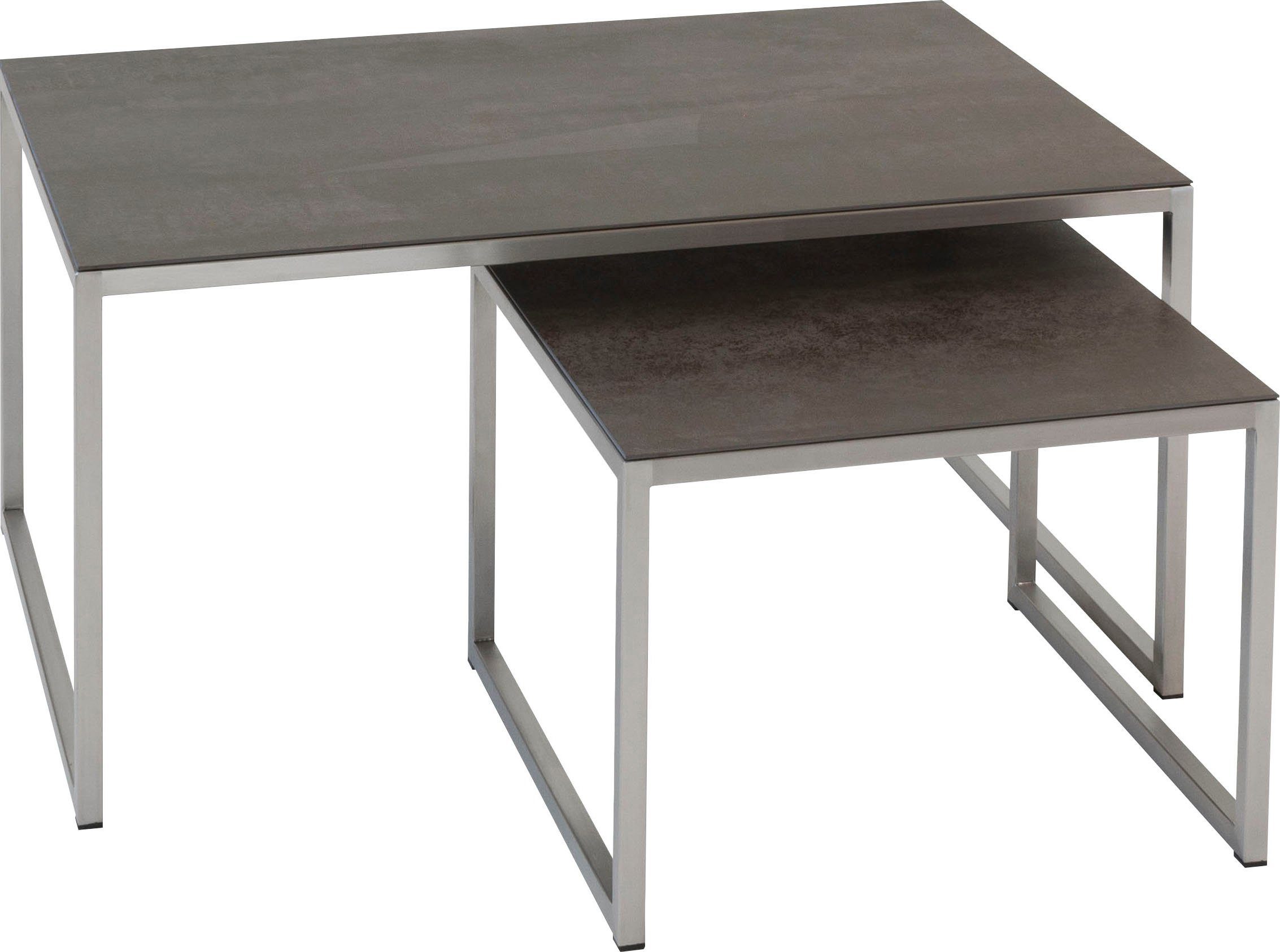 Henke Möbel Beistelltisch, Tischplatte aus hochwertiger Keramik, in 4  Varianten erhältlich