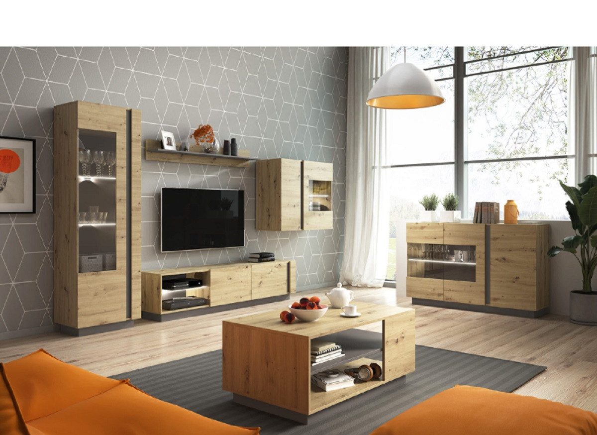 ROYAL24_MARKT Wohnzimmer-Set - Aktualisieren Sie Ihr Zuhause mit einer modernen Wohnzimmergarnitur, (Komplett Set, 6-St., Premium - BASIC 3), Edles Design - Top Material - Hochwertig.